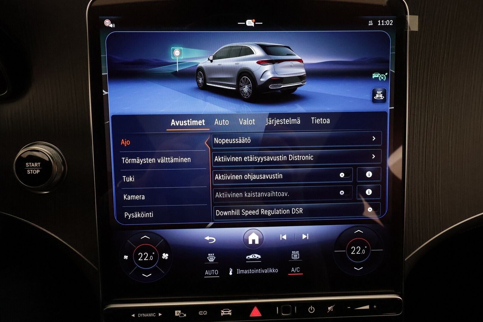 MERCEDES-BENZ EQE SUV 2023 350 4Matic * Distronic+ / Digital Light / 360° / Burmester / Muistipenkit / Panorama / Navi / KeylessGo / Koukku / ILP * - Kahdet renkaat aluvanteilla 