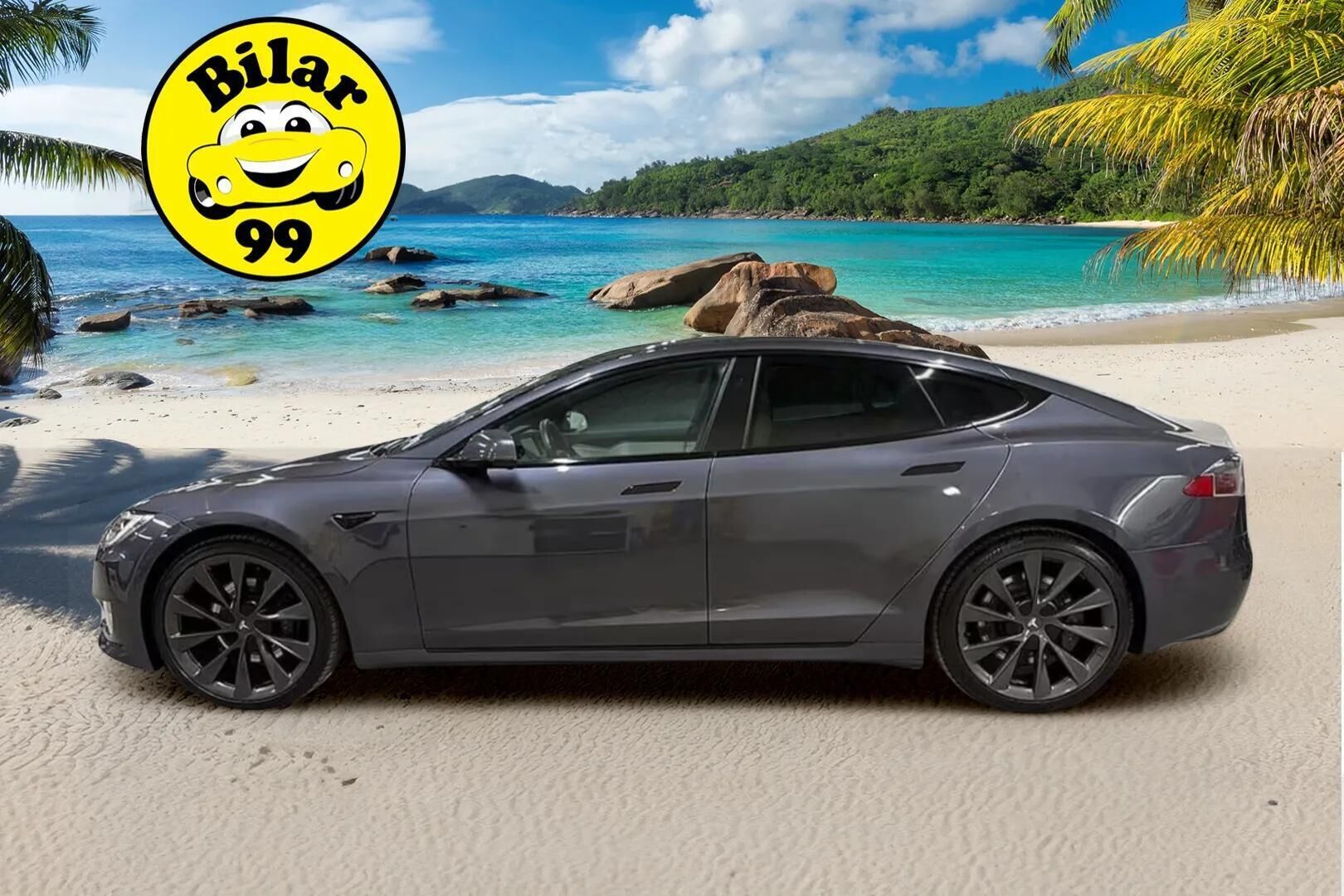 TESLA MODEL S 2020 Long Range Raven ** Autopilot / Valkoinen sisusta / Panorama / Ilma-alusta / Premium Connectivity ** - 21" alut / Premium Audio / 2x vanteet