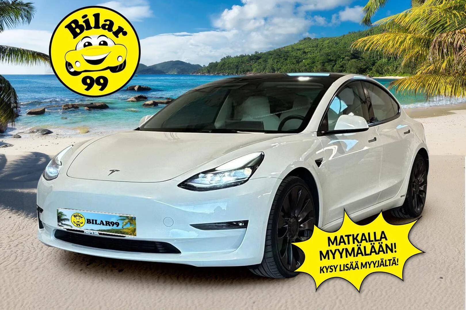 TESLA MODEL 3 2023 Performance AWD - Valkoinen sisusta | AMD Ryzen | Panorama | Autopilot - KORKO VAIN 3,99 %