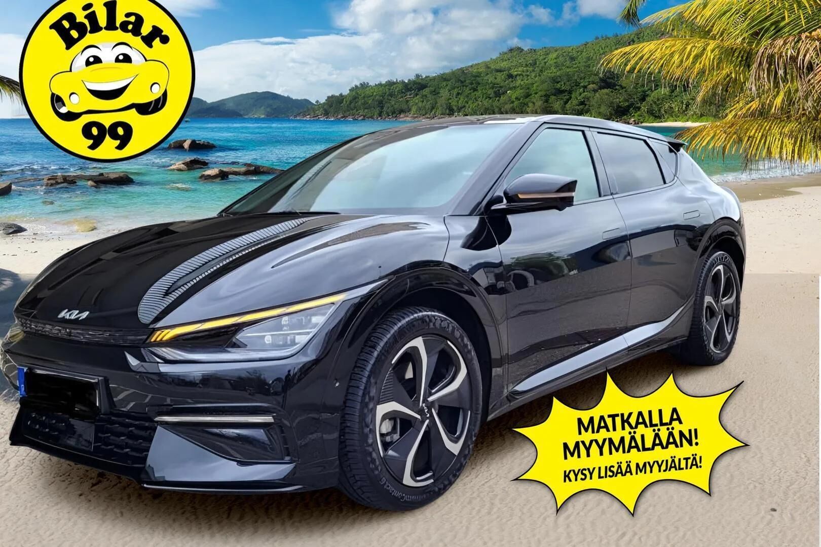 KIA EV6 2022 GT-Line RWD 77kWh 229hv * ACC / HUD / Lasikattoluukku / Muistipenkki / Meridian / Adapt.LED / Ilmastoidut penkit / Navi / ILP * - Akku kuntotarkastettu - HULLU BLACKWEEK KORKOTARJOUS 2,49%