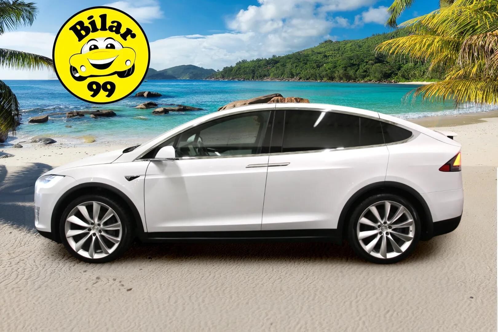 TESLA MODEL X 2019 Long Range AWD 7-P ** Valkoinen sisusta / Vetokoukku / Autopilot / Talvipaketti ** - 2x vanteet / Akkutakuu 12/2027 asti! - Osta nyt, maksa vasta ensi vuonna