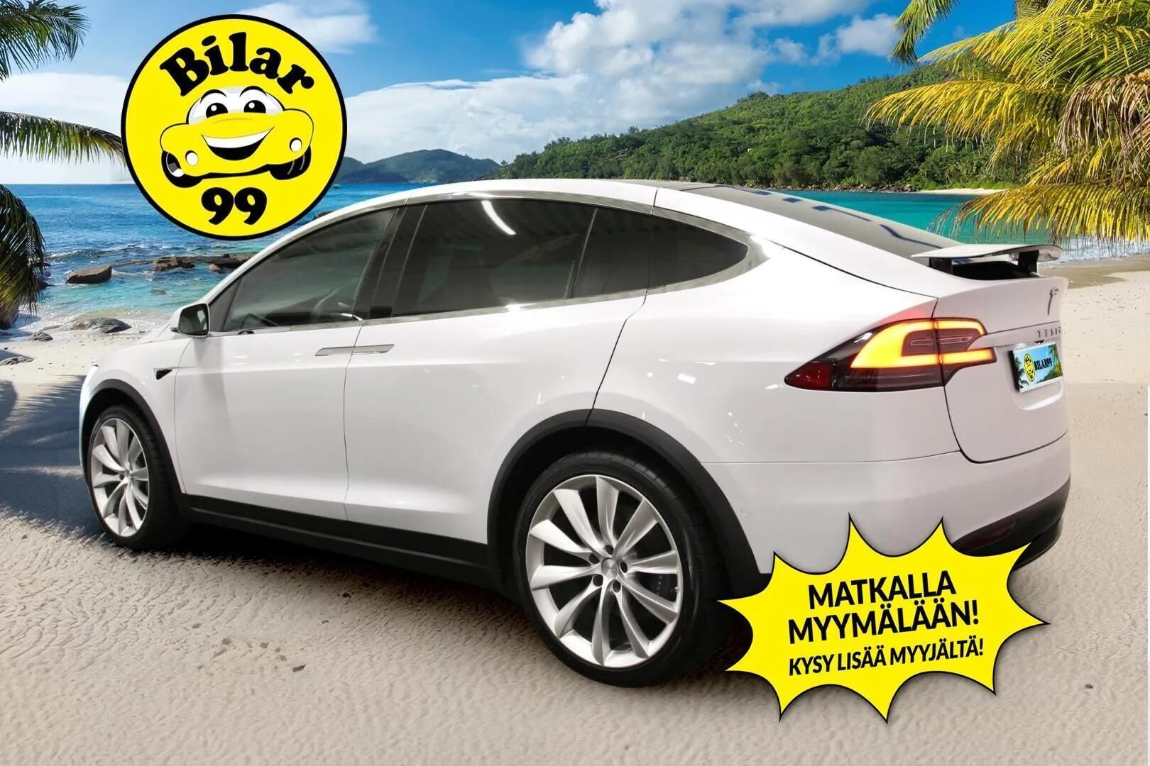 TESLA MODEL X 2019 Long Range AWD 7-P ** Valkoinen sisusta / Vetokoukku / Autopilot / Talvipaketti ** - 2x vanteet / Akkutakuu 12/2027 asti! - Osta nyt, maksa vasta ensi vuonna