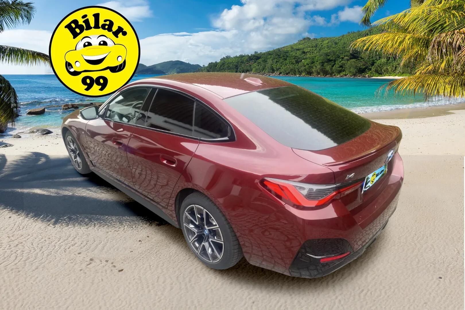 BMW I4 M50 2024 G26 xDrive Gran Coupe ** Muistipenkki / H&K / HUD / Adapt. vakkari ** - 2,99 % KORKOTARJOUS TÄHÄN AUTOON 31.8. ASTI! - Aventurinred! / 2x vanteet / TULOSSA