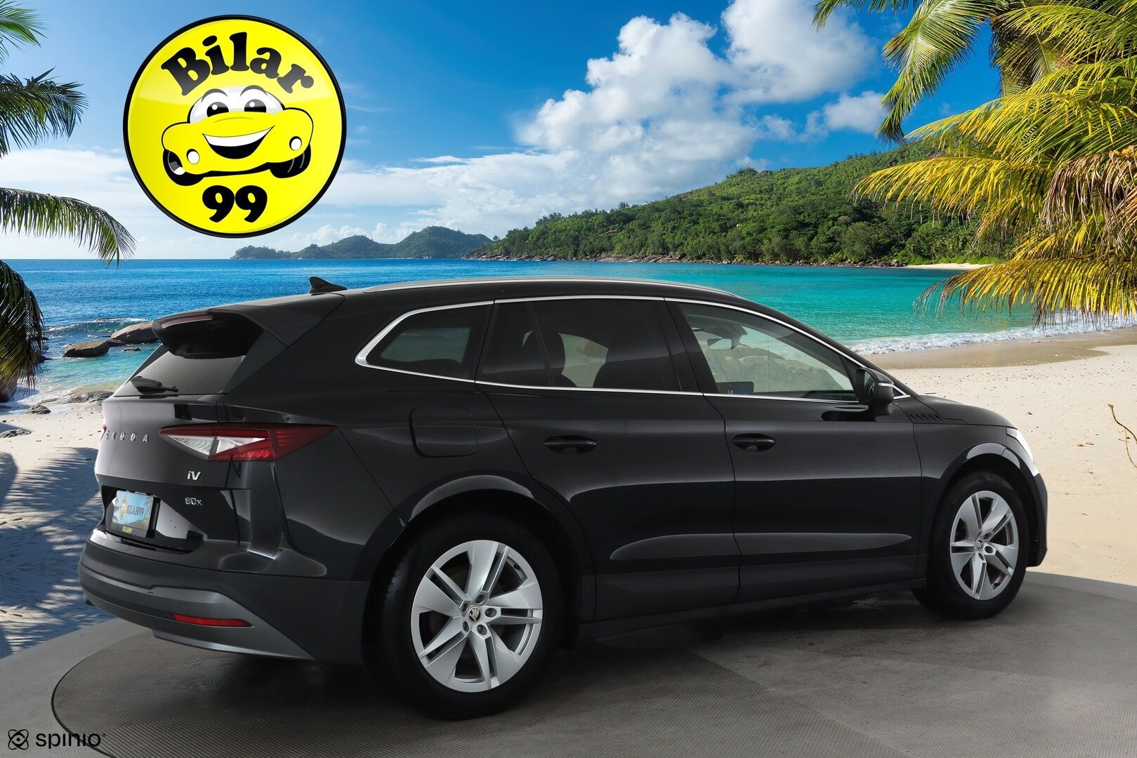 SKODA ENYAQ 2022 82kWh iV80 4X4 **ILP / ACC / Matrix-LED / P.Kamera / Nahkaverhoilu / Navi / Kaistavahti / Keyless** - 3,99 % KORKOTARJOUS TÄHÄN AUTOON 7.9. ASTI! - Kahdet Renkaat / Merkkihuollettu!