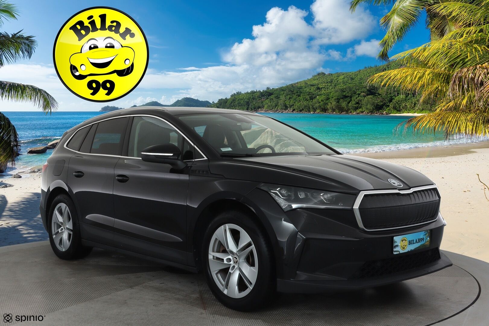 SKODA ENYAQ 2022 82kWh iV80 4X4 **ILP / ACC / Matrix-LED / P.Kamera / Nahkaverhoilu / Navi / Kaistavahti / Keyless** - 3,99 % KORKOTARJOUS TÄHÄN AUTOON 7.9. ASTI! - Kahdet Renkaat / Merkkihuollettu!
