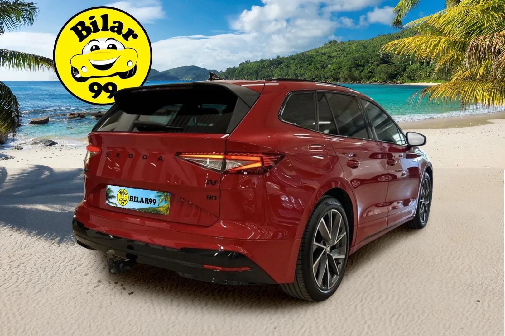 SKODA ENYAQ 2022 80 iV Sportline ** Adapt.vakkari / Lämpöpumppu / P-Kamera / TULOSSA ** - 3,99 % KORKOTARJOUS TÄHÄN AUTOON - Vetokoukku / Matrix / Navi / Keyless / 2x vanteet