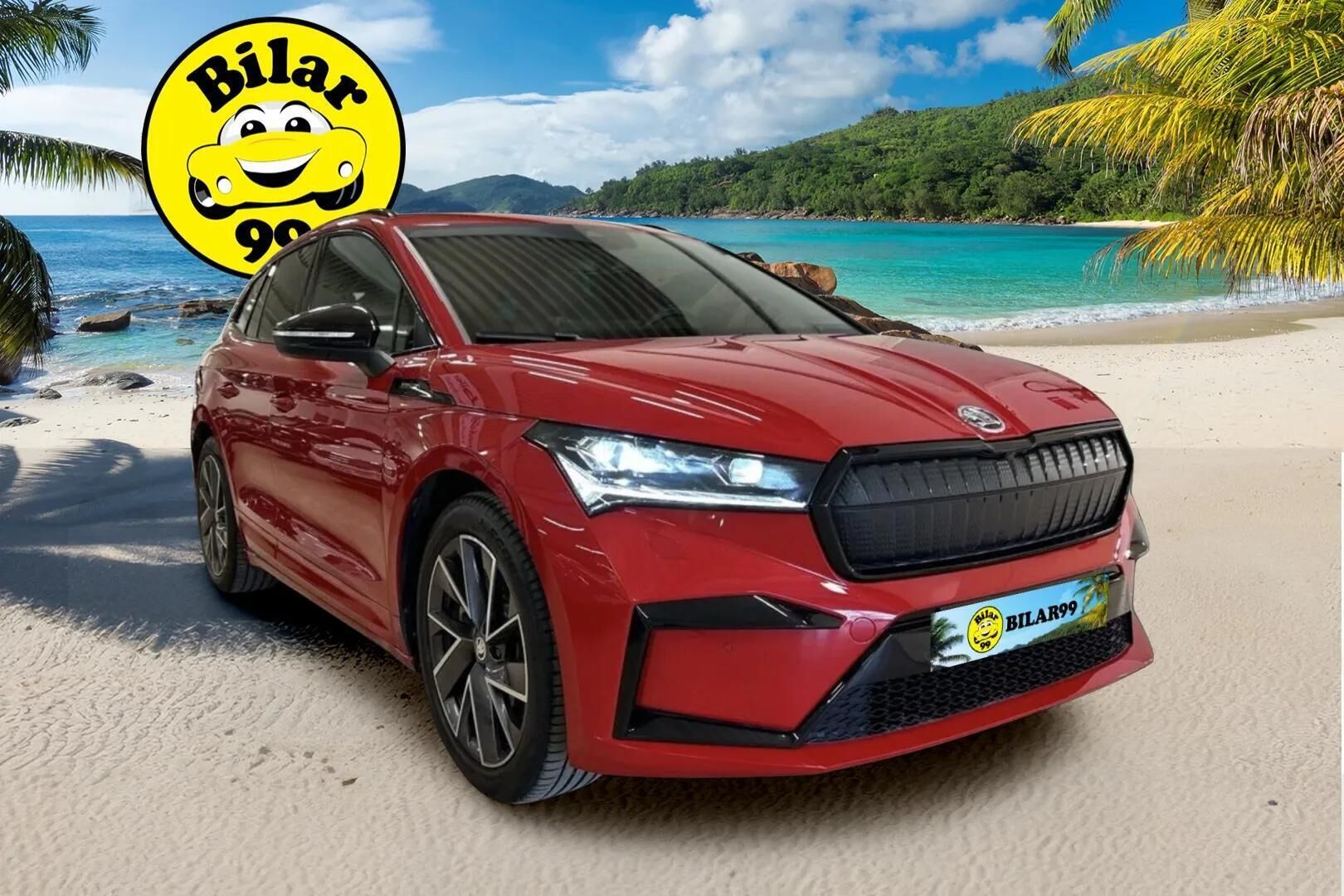 SKODA ENYAQ 2022 80 iV Sportline ** Adapt.vakkari / Lämpöpumppu / P-Kamera / TULOSSA ** - 3,99 % KORKOTARJOUS TÄHÄN AUTOON - Vetokoukku / Matrix / Navi / Keyless / 2x vanteet