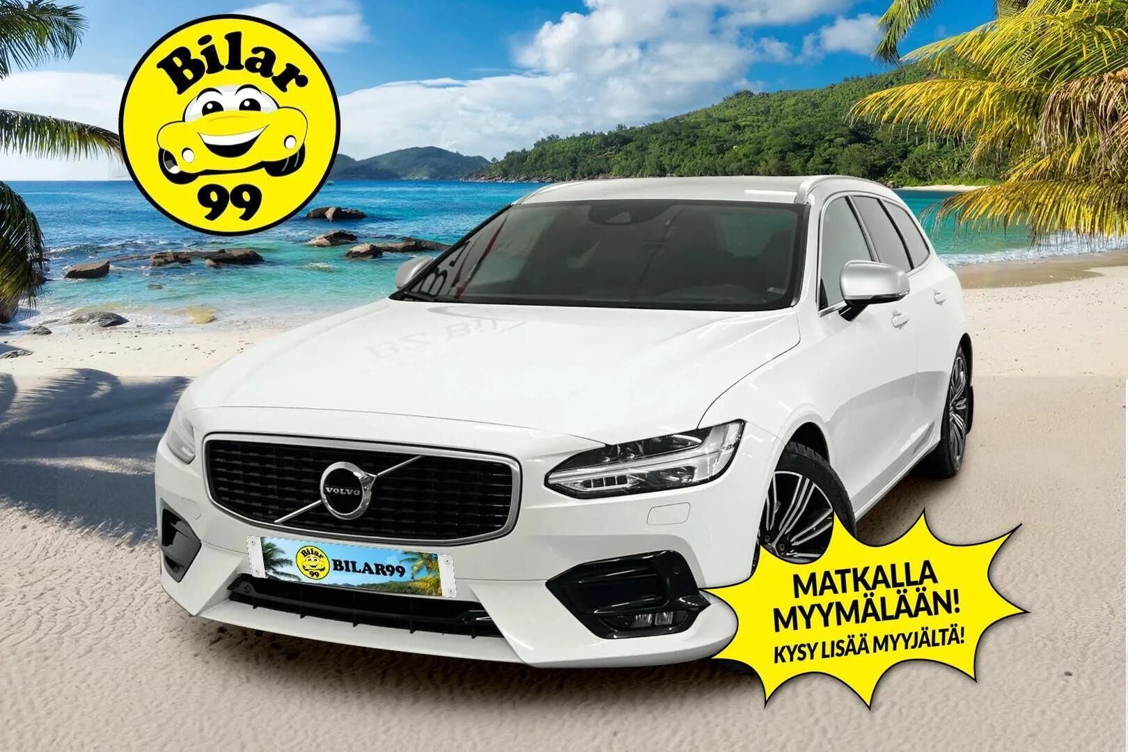 Volvo V90 2018 D5 AWD R-Design aut / ACC / HUD / Webasto / Peruutuskamera / Navigointi / Vetokoukku - 3,99 % KORKOTARJOUS TÄHÄN AUTOON - 