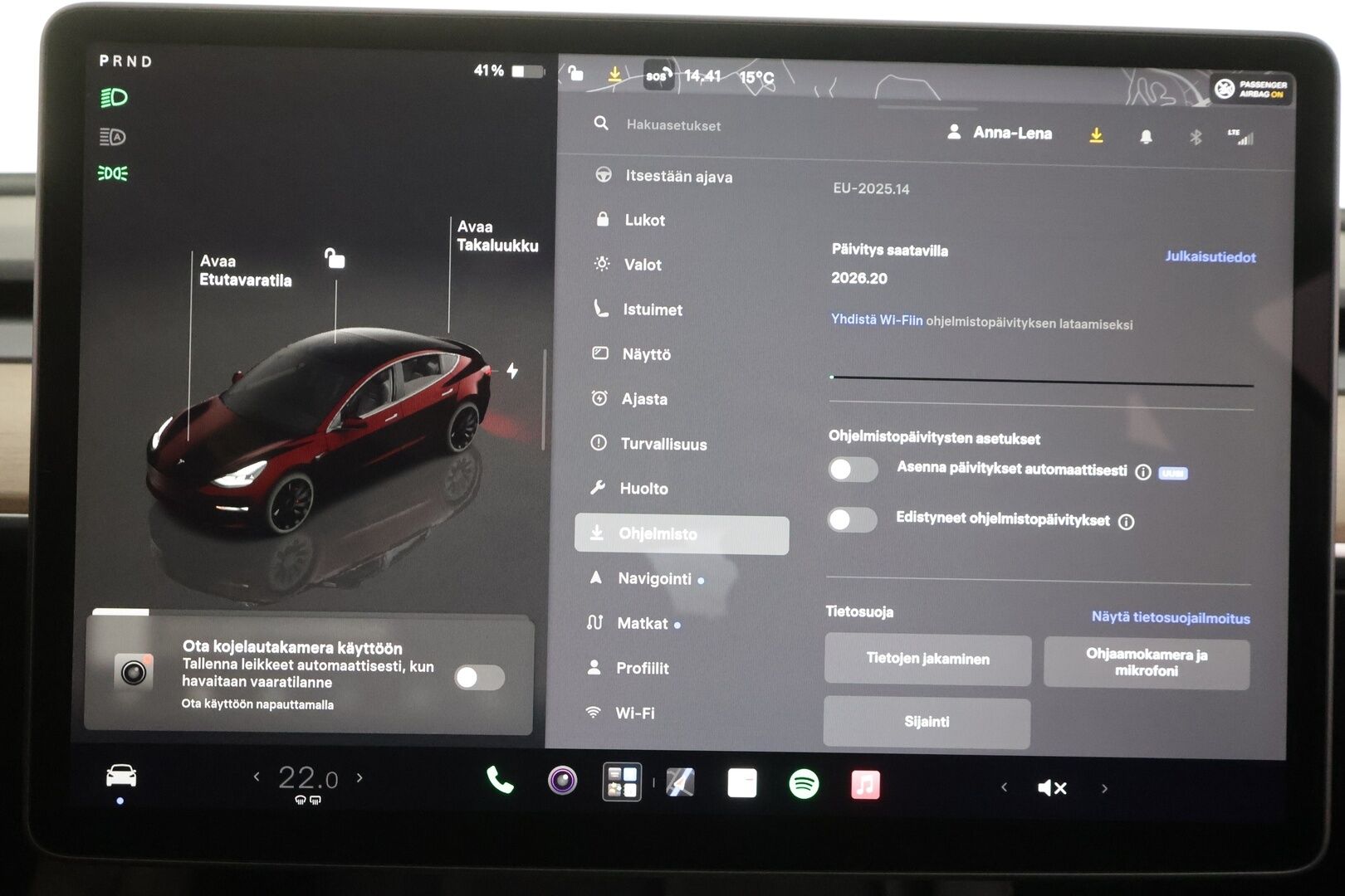 TESLA MODEL 3 2023 Performance - | ILP | ACC | Matrix-LED | Lasikatto | Muistipenkki | P.Kamera | Premium Audio | Kaistavahti | Navi | Keyless | 2x Latauskaapelit | Kahdet renkaat |