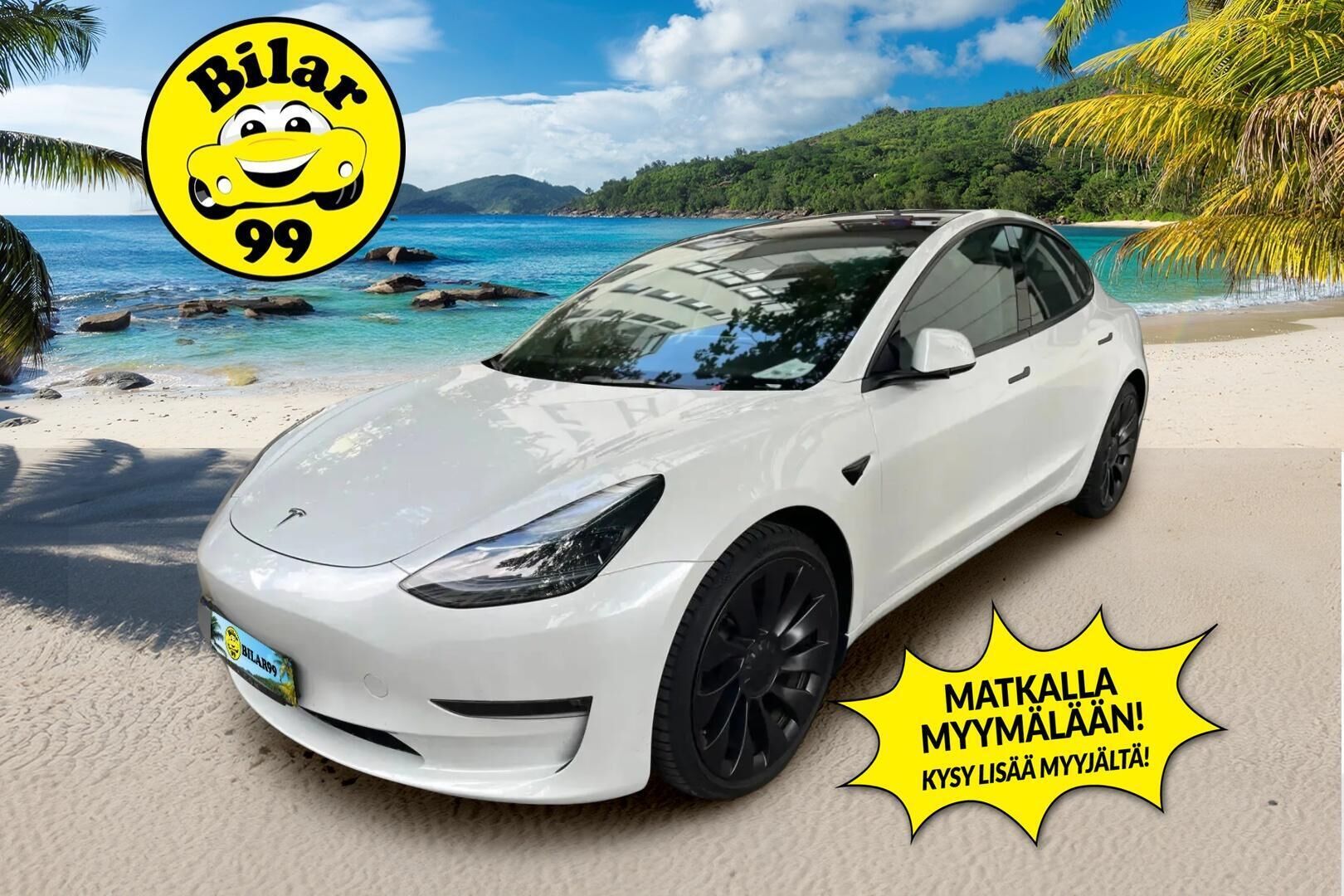 TESLA MODEL 3 2023 Performance Dual Motor - | ACC | ILP | Ryzen | Matrix | Lasikatto | Premium audio | Sähkönahat | Muistipenkki | P.kamera | Autosteer | Track mode | Lämm. ratti | 