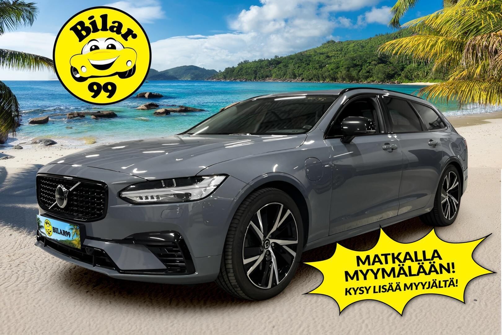 Volvo V90 2023 T6 AWD Long Range Plus Dark aut / 1 omisteinen / Lisälämmitin / Adapt.Vakkari / TULOSSA // - 3,99 % KORKOTARJOUS TÄHÄN AUTOON - Sähköpenkit muisteilla / Vetokoukku / Peruutuskamera / 