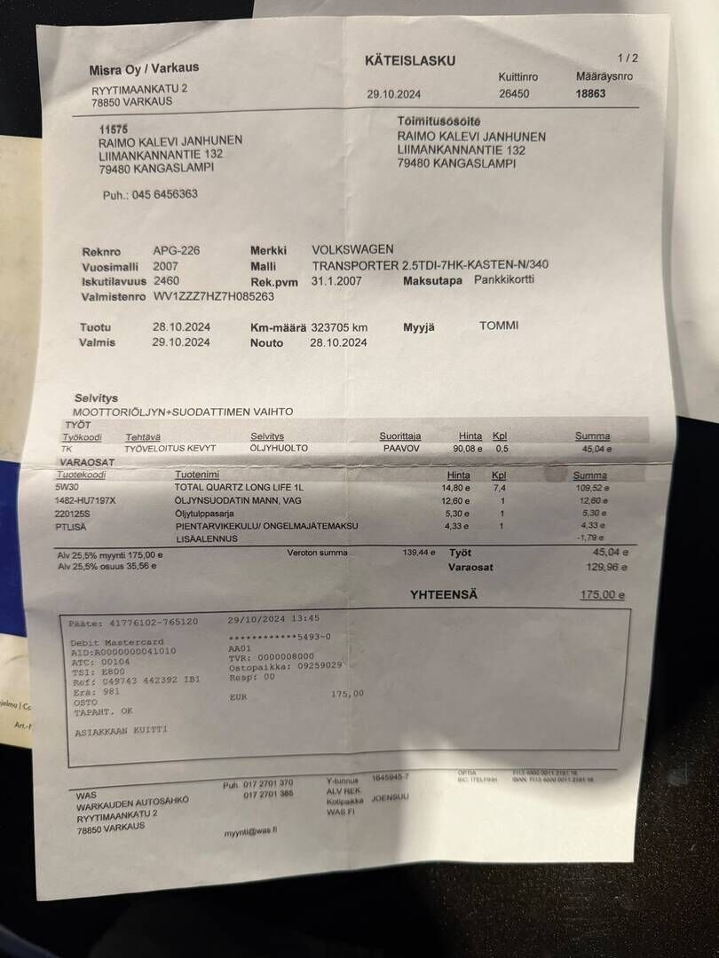Volkswagen Transporter 2007 Kombi pa pitkä 2,5 TDI 96 kW aut, K+1 / Kohde myydään Huutokaupat.comissa! - | 2x Renkaat! | Läpijuostava! | Lohko! | Leimaa! |