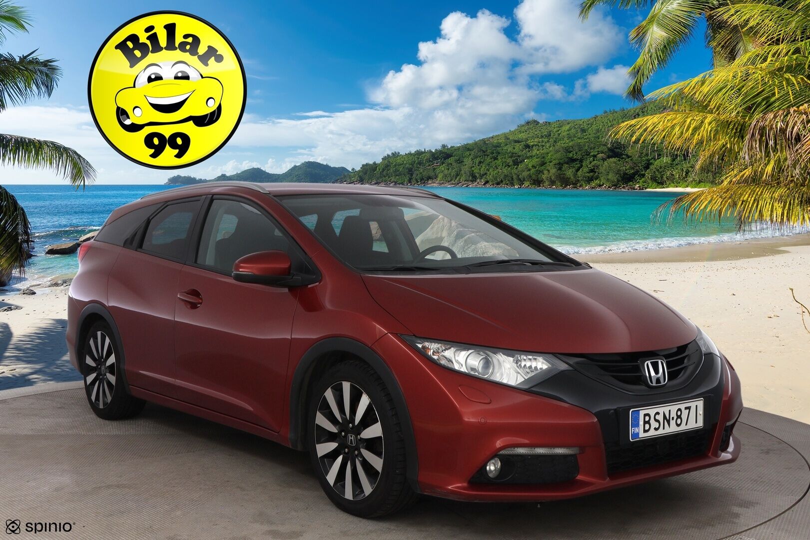 Honda Civic 2015 Tourer 1,8i Lifestyle Business HID * 1Om Suomiauto / Peruutuskamera / Bi-Xenon / ADS / Vetokoukku / Lohko & Sisäpistoke - Merkkihuollettu / Huippuvarusteet / Juuri tullut Tampereelle!
