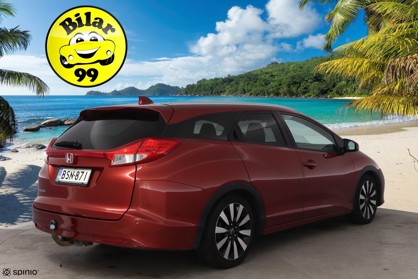 Honda Civic 2015 Tourer 1,8i Lifestyle Business HID * 1Om Suomiauto / Peruutuskamera / Bi-Xenon / ADS / Vetokoukku / Lohko & Sisäpistoke - Merkkihuollettu / Huippuvarusteet / Juuri tullut Tampereelle!