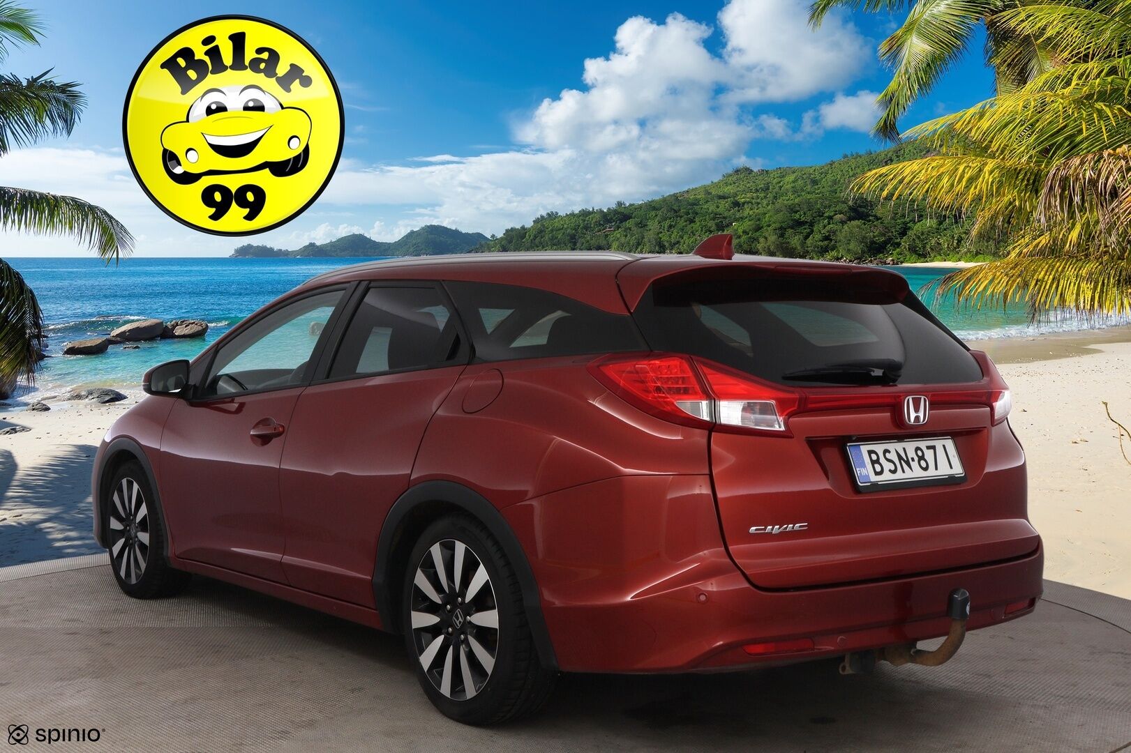 Honda Civic 2015 Tourer 1,8i Lifestyle Business HID * 1Om Suomiauto / Peruutuskamera / Bi-Xenon / ADS / Vetokoukku / Lohko & Sisäpistoke - Merkkihuollettu / Huippuvarusteet / Juuri tullut Tampereelle!