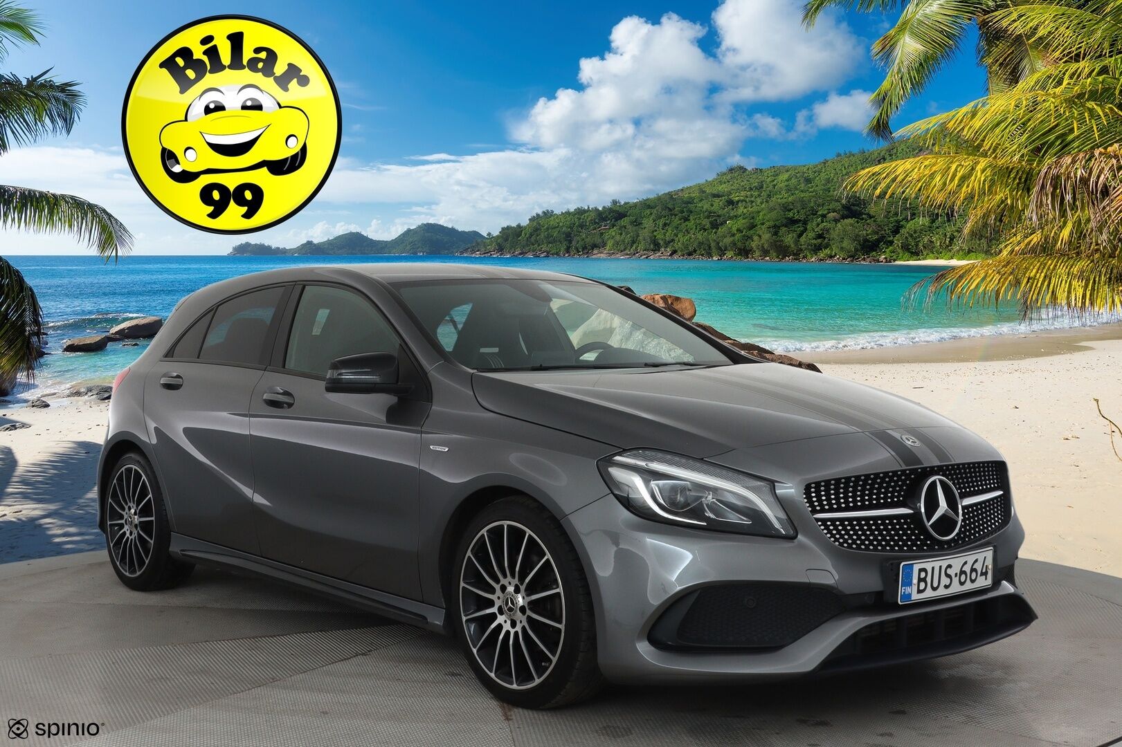 Mercedes-Benz A 2017 180 A White Art Edition AMG **Webasto / LED-High Performance / P.Kamera / Vakkari / Sporttipenkit** - Suomi-auto / Kahdet Renkaat