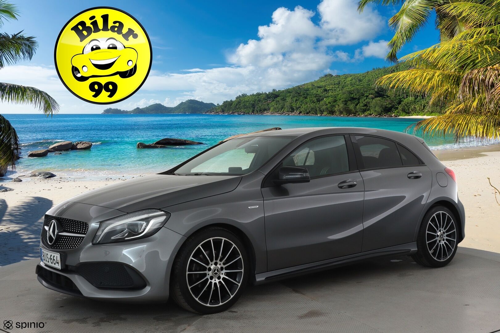 Mercedes-Benz A 2017 180 A White Art Edition AMG **Webasto / LED-High Performance / P.Kamera / Vakkari / Sporttipenkit** - Suomi-auto / Kahdet Renkaat