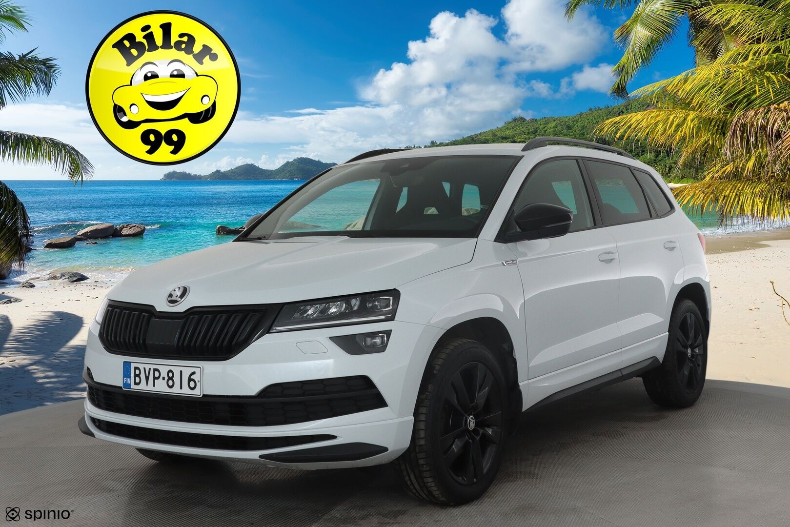 Skoda Karoq 2019 1,5 TSI SportLine DSG * Webasto / ACC / LED / P.Kamera / Navi / Kaistavahti / Apple&Android / KeylessGO * - Suomi-auto / Kahdet renkaat