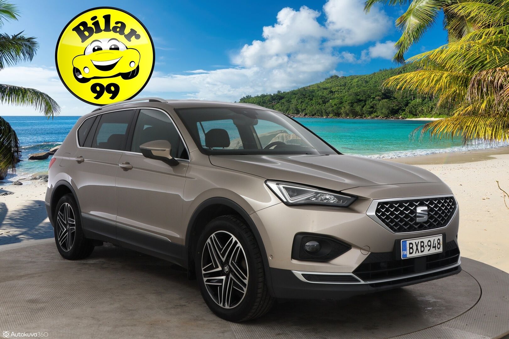 Seat Tarraco 2019 2,0 TDI 150 4DRIVE Xcellence DSG 7-Paikkainen - 7P -Suomiauto / Webasto / Adapt.Vakkari / Digimittari / Peruutuskamera / Puolinahkasisusta / Vetokoukku / LED / Juuri tullut!