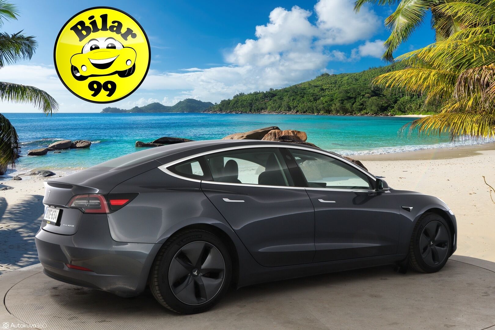 Tesla Model 3 2019 Long-Range Dual Motor AWD - Suomiauto / Premium Audio / Lasikatto / Peruutuskamera / Nahkasisusta / 2x Renkaat Aluvantein!