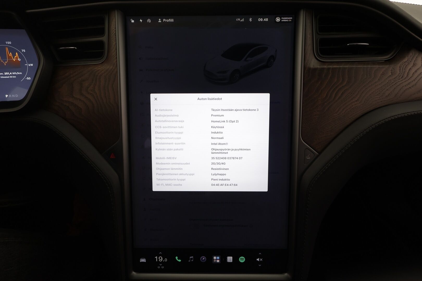 Tesla Model S 2019 100D AWD - | Lasikatto | Ilma-alusta | ACC | P.Kamera | LED | Muistipenkki | Premium Audio | Navi | Kaistavahti | Keyless | Suomi-auto | Kahdet renkaat |