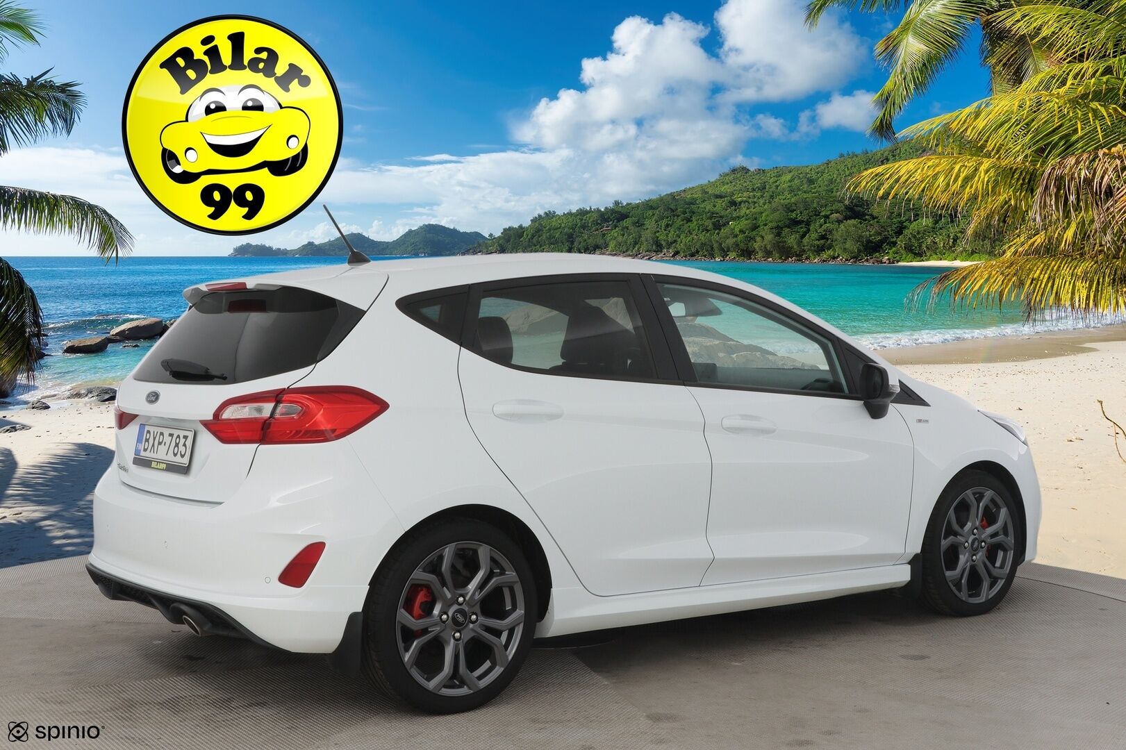 Ford Fiesta 2019 1,0 EcoBoost 100hv A6 ST-Line 5-ovinen**Tutka / Vakkari / Lohko / Lämmitettävä ratti** - Kahdet renkaat vanteineen / Jakopää tehty 02/25 