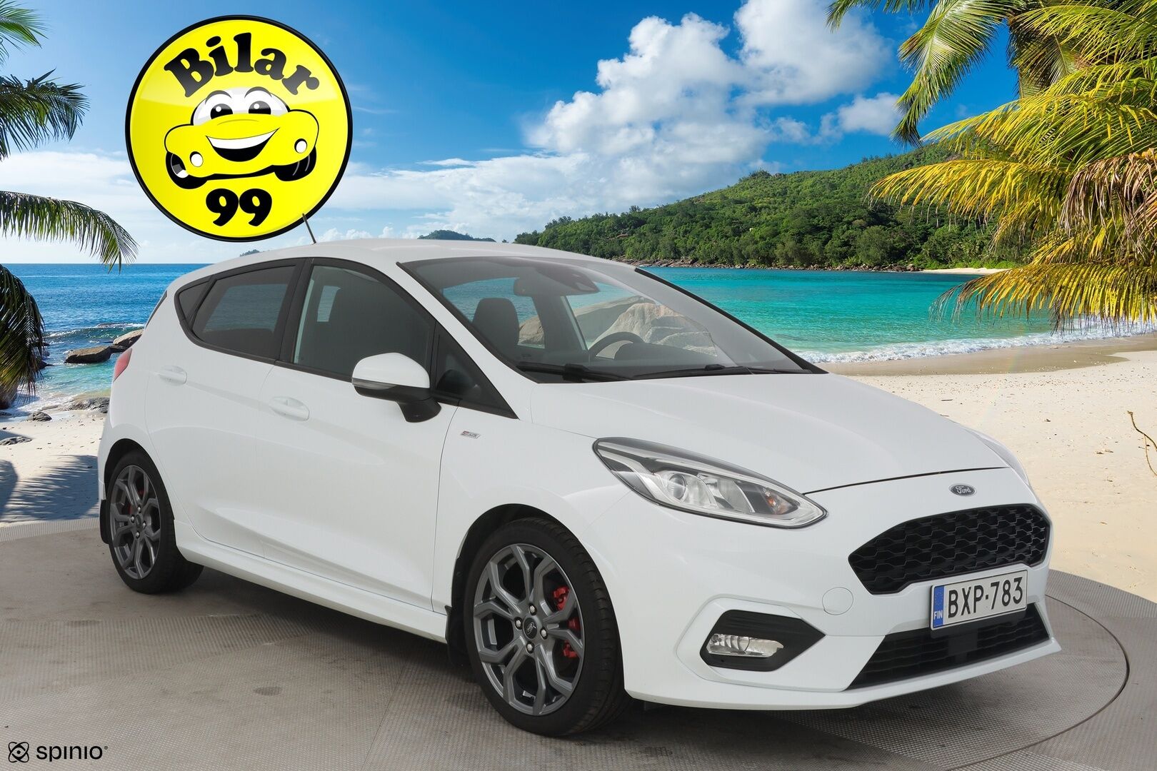 Ford Fiesta 2019 1,0 EcoBoost 100hv A6 ST-Line 5-ovinen**Tutka / Vakkari / Lohko / Lämmitettävä ratti** - Kahdet renkaat vanteineen / Jakopää tehty 02/25 