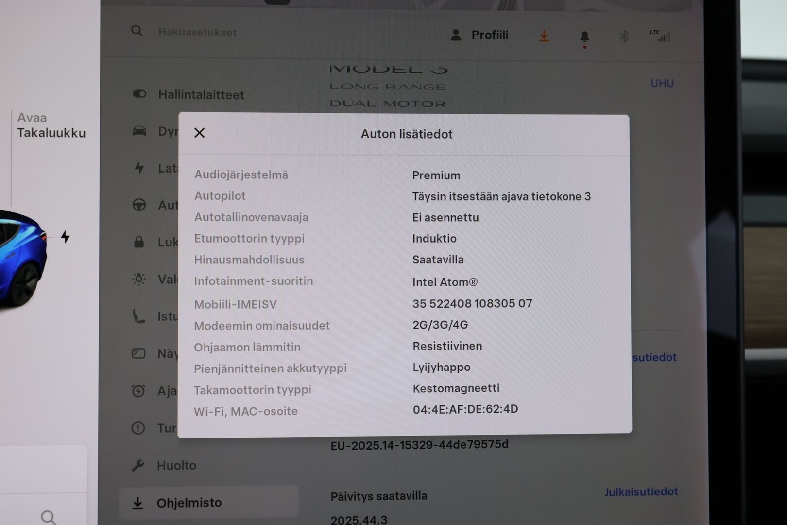 Tesla Model 3 2019 Long Range Dual Motor AWD * Vetokoukku / Lasikatto / Nahkasisusta / Sähköpenkit / ACC / BLIS / Peruutuskamera - 2x Renkaat alkuperäisvantein / Akku kuntotarkastettu / Juuri tullut Tampereelle!