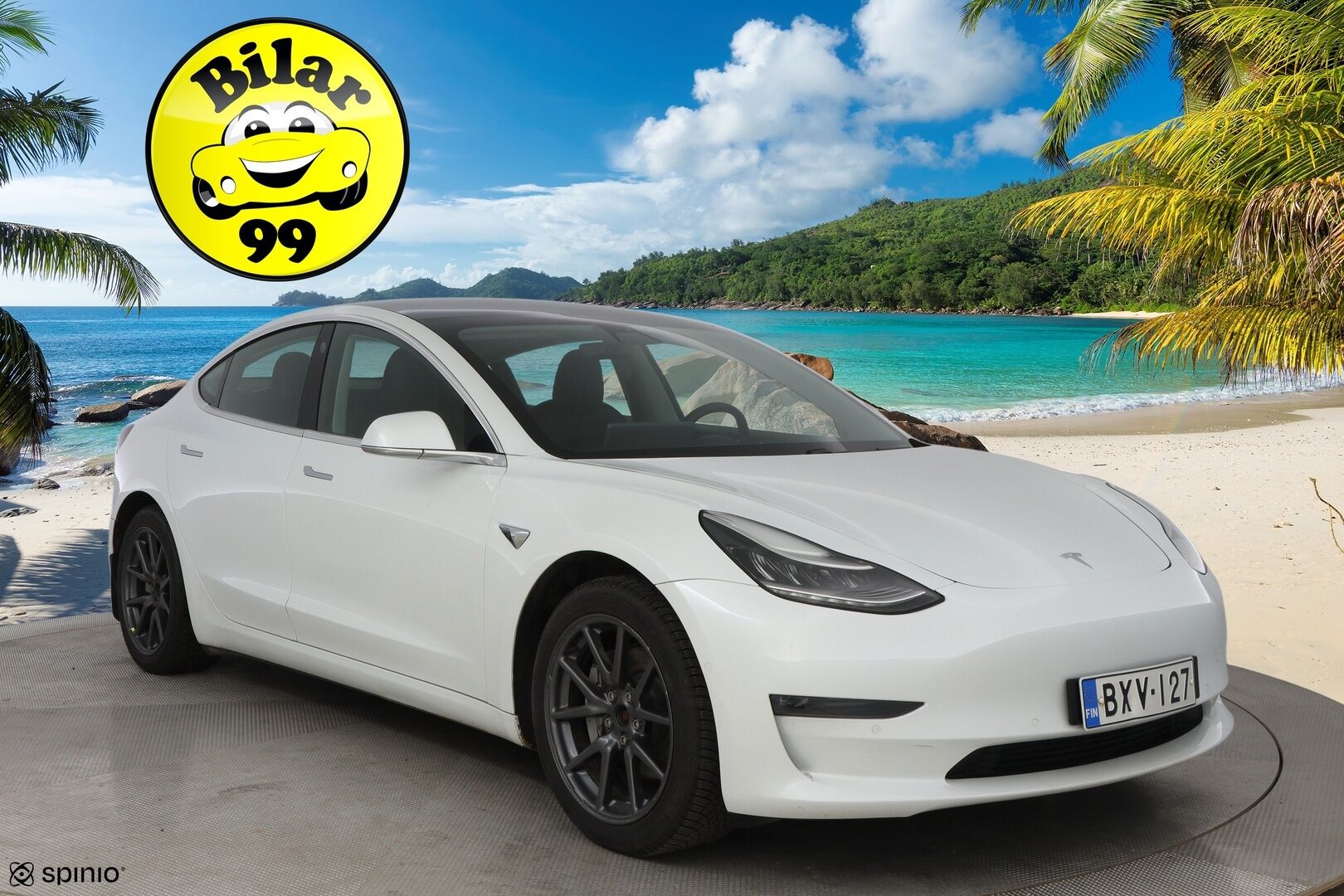 Tesla Model 3 2019 Long Range Dual Motor AWD * Vetokoukku / Lasikatto / Nahkasisusta / Sähköpenkit / ACC / BLIS / Peruutuskamera - 2x Renkaat alkuperäisvantein / Akku kuntotarkastettu / Juuri tullut Tampereelle!