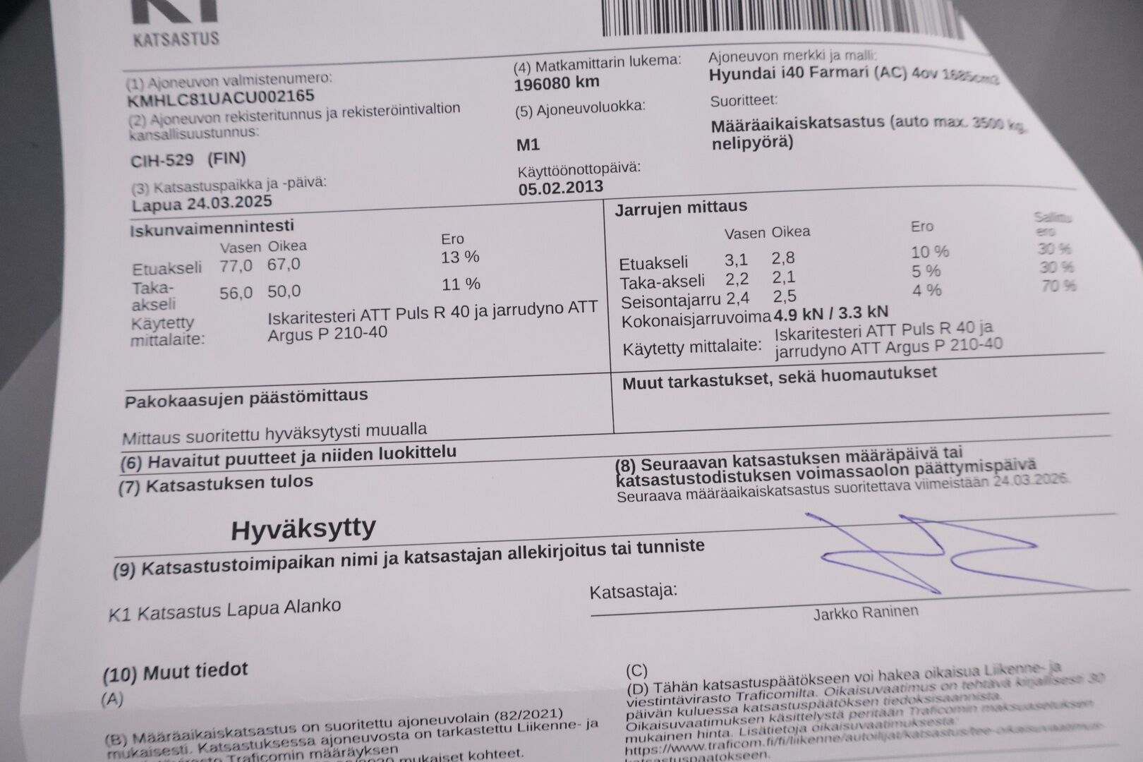 Hyundai i40 2013 Wagon 1,7 CRDi 85kW 6MT ISG Style - *Myydään Huutokaupat.com!*
