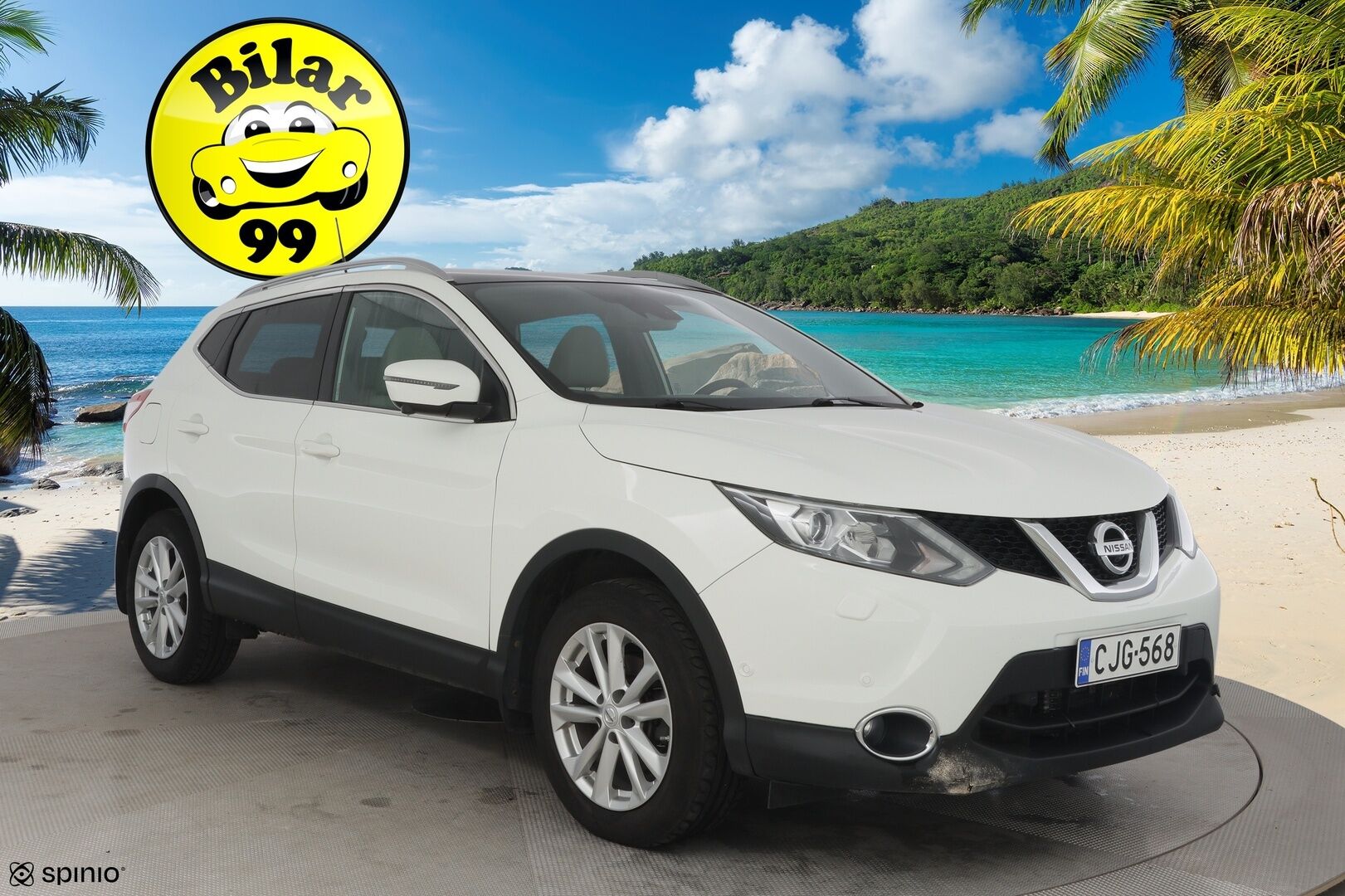 Nissan Qashqai 2015 DIG-T 115 Business 360 2WD Xtronic Alcantara * 360 Kamera / Bi-Xenon / Vetokoukku / Avaimeton kulku / Navi * - * Jakopää tehty -23 / Huollettu 5/25 / Renkaat kunnossa *