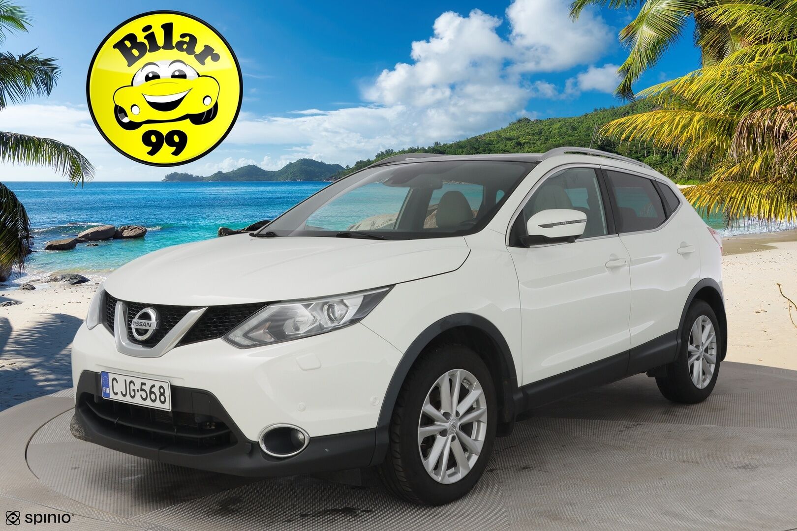Nissan Qashqai 2015 DIG-T 115 Business 360 2WD Xtronic Alcantara * 360 Kamera / Bi-Xenon / Vetokoukku / Avaimeton kulku / Navi * - * Jakopää tehty -23 / Huollettu 5/25 / Renkaat kunnossa *