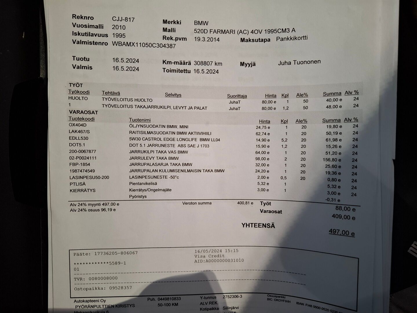 BMW 520 2011 d A F11 Touring / Myydään huutokaupat.comissa! / - / Myydään huutokaupat.comissa! /