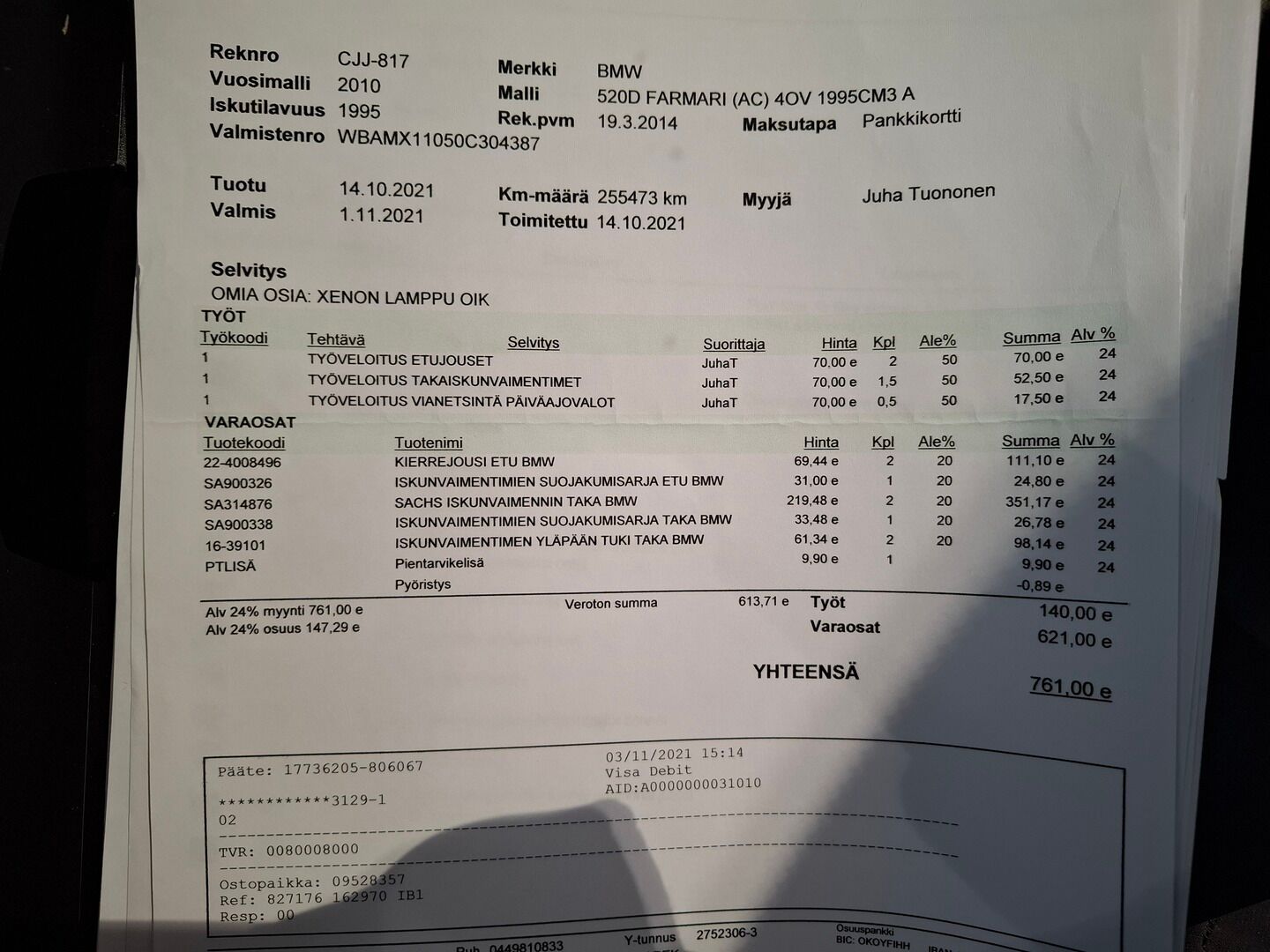 BMW 520 2011 d A F11 Touring / Myydään huutokaupat.comissa! / - / Myydään huutokaupat.comissa! /