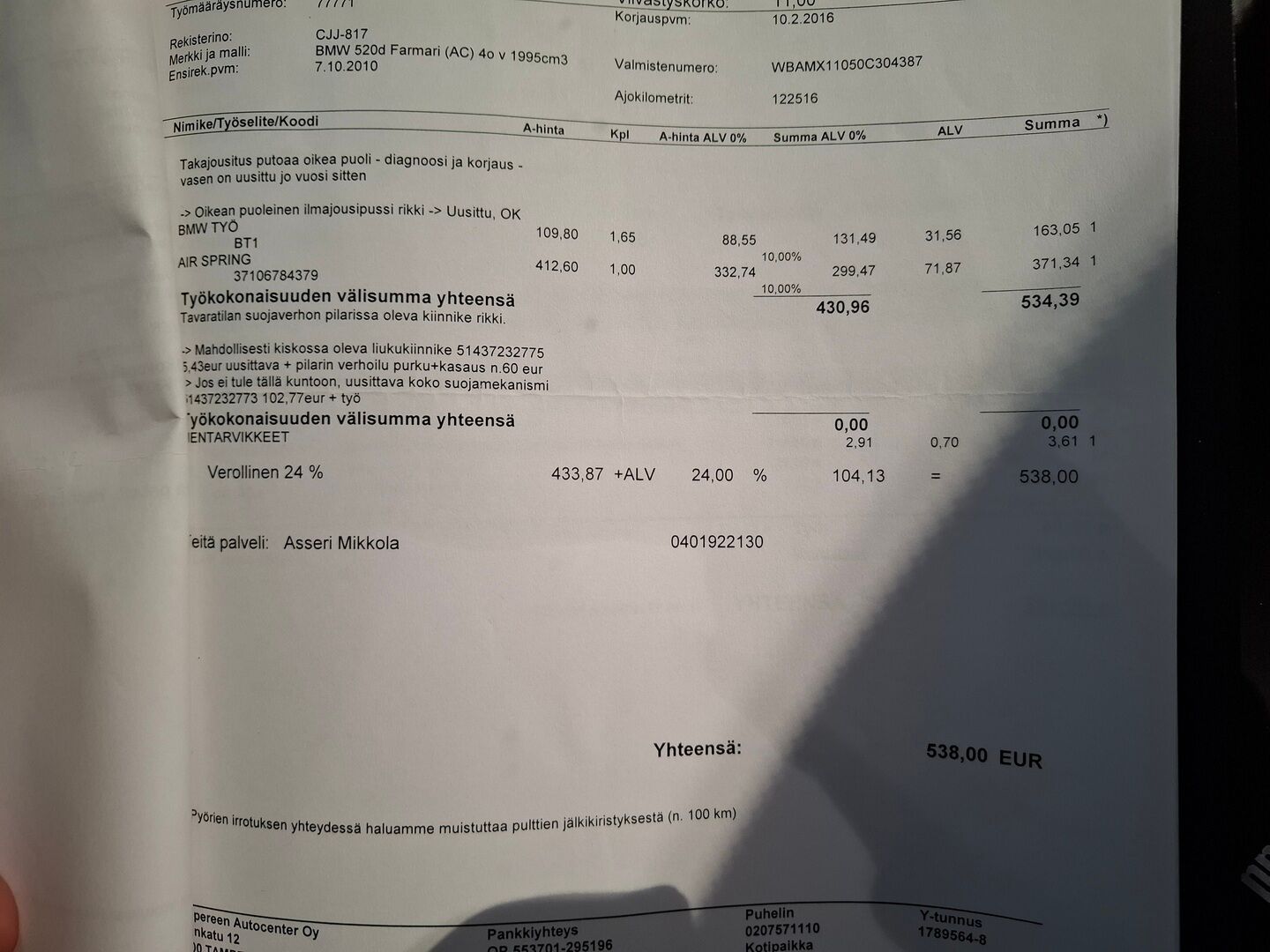 BMW 520 2011 d A F11 Touring / Myydään huutokaupat.comissa! / - / Myydään huutokaupat.comissa! /