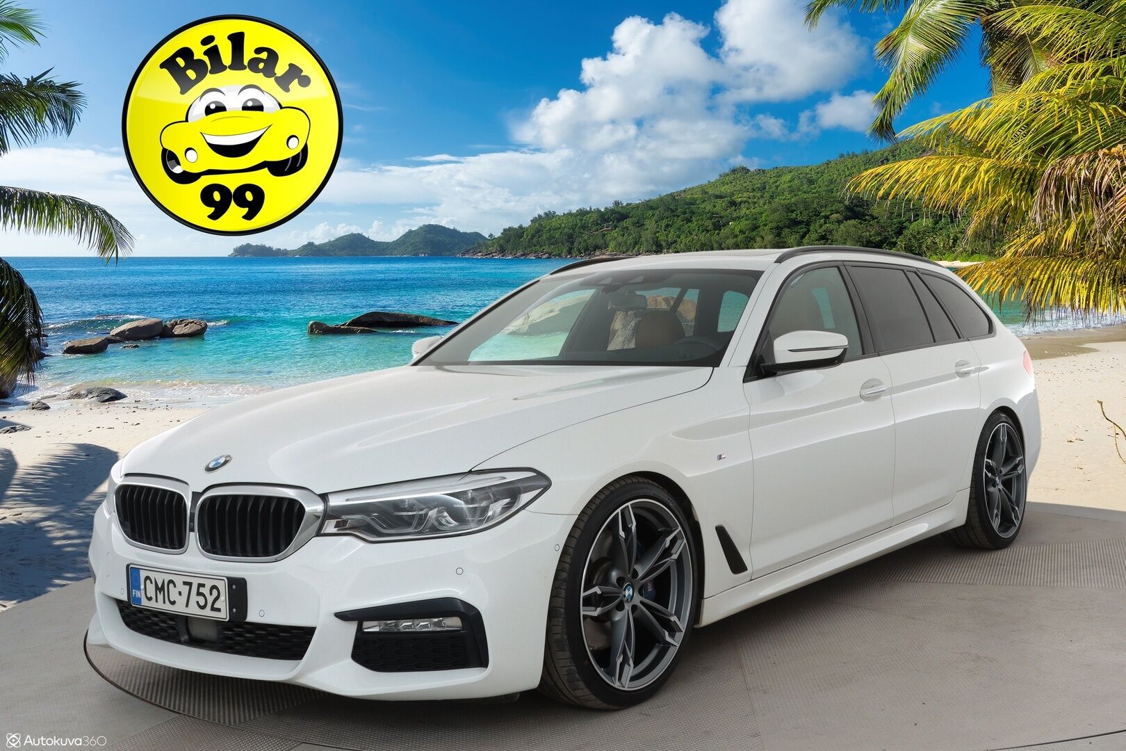 BMW 530 2017 G31 Touring 530d A xDrive Business - 3,99 % KORKOTARJOUS TÄHÄN AUTOON - Panorama / HUD / 360° Kamera / Webasto / Koukku / Sporttinahat /  Adapt. Vakkari / Adapt. LED / Kaistavahti / Navi / KeylessGO / 2x Renkaat
