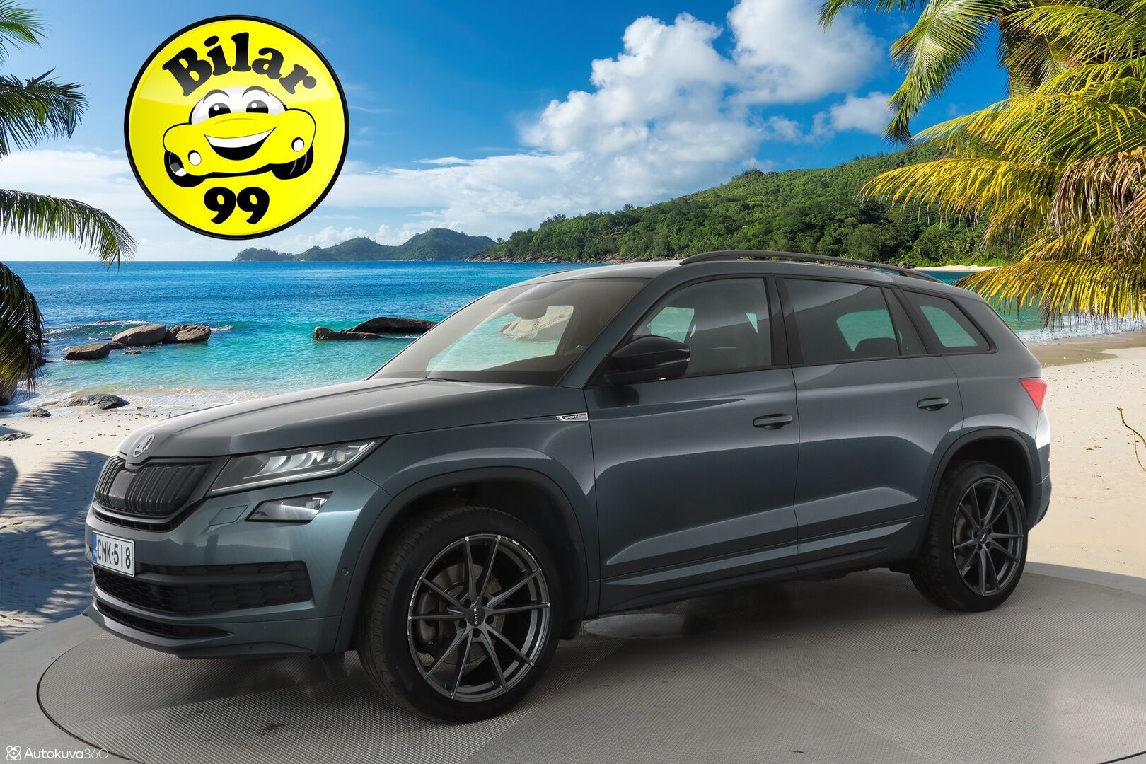 Skoda Kodiaq 2019 2,0 TDI 190 4x4 SportLine DSG Autom **Muistipenkki / Webasto / Koukku / 360° Kamera / Adapt.Vakkari / Canton** - LED-valot / Digimittaristo /  Navi / Kaistavahti / Nahka-Alcantara / KeylessGO / 2x Renkaat