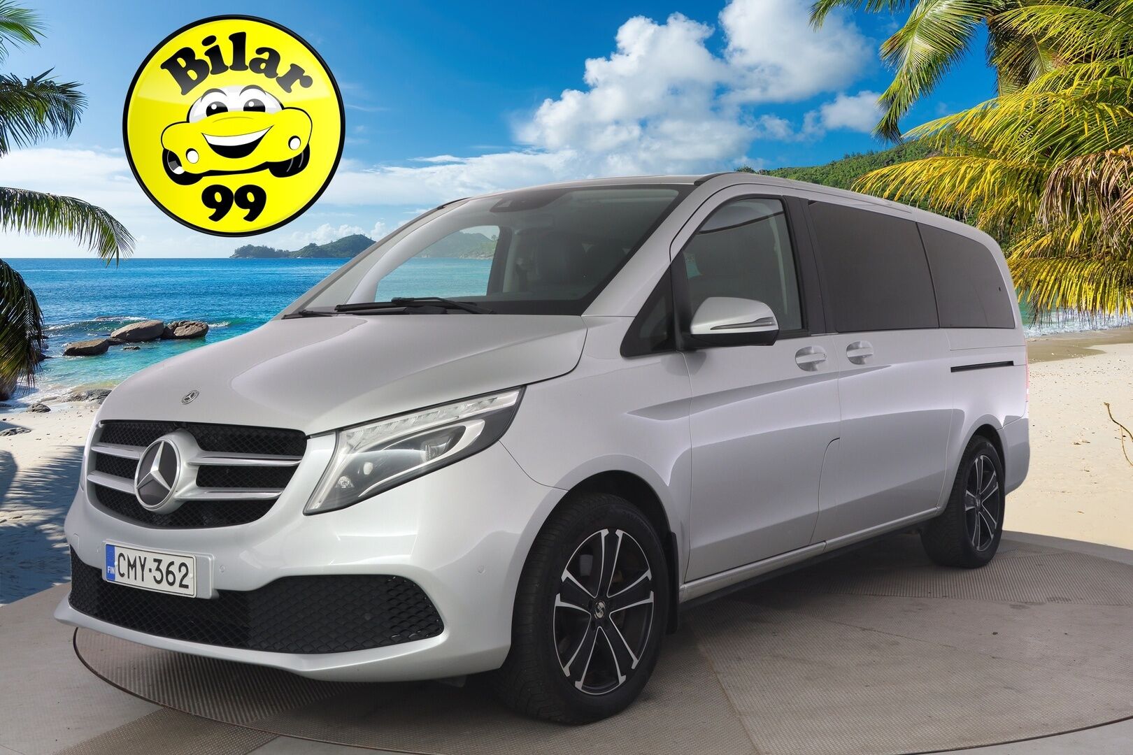 Mercedes-Benz V 2019 300 d 4Matic keskipitkä A2 A Avantgarde *7 paikkainen / Distronic / Pa-lisälämmitin / P.kamera / Vetokoukku / Nahkapenkit* - 2,99 % KORKOTARJOUS TÄHÄN AUTOON - *Suomi-auto / 2x renkaat ja vanteet*