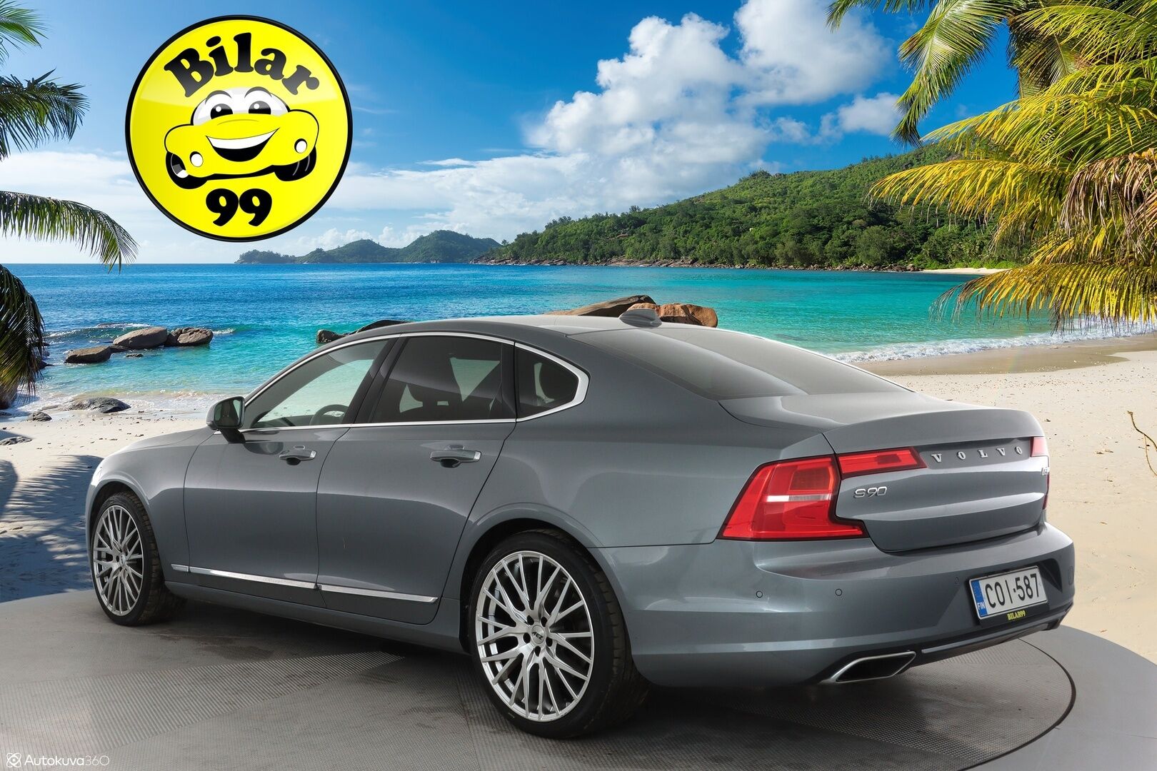Volvo S90 2017 D5 AWD Inscription **HUD / 360° Kamera / Lasikattoluukku / Adapt.Vakkari / Sporttinahat Muistilla / Webasto / Full-LED** - Bowers&Wilkins / Navi / Kaistavahti / Digimittaristo / 4-Alueinen AC / Vaalean-Ruskea Nahkaverhoilu KeylessGO / 2x Renkaat