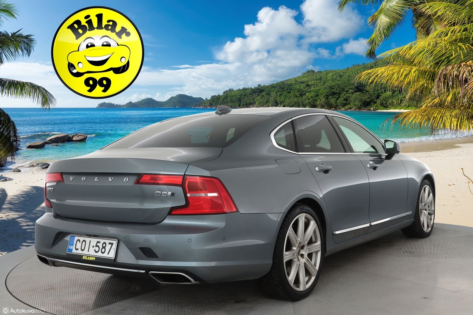 Volvo S90 2017 D5 AWD Inscription **HUD / 360° Kamera / Lasikattoluukku / Adapt.Vakkari / Sporttinahat Muistilla / Webasto / Full-LED** - Bowers&Wilkins / Navi / Kaistavahti / Digimittaristo / 4-Alueinen AC / Vaalean-Ruskea Nahkaverhoilu KeylessGO / 2x Renkaat