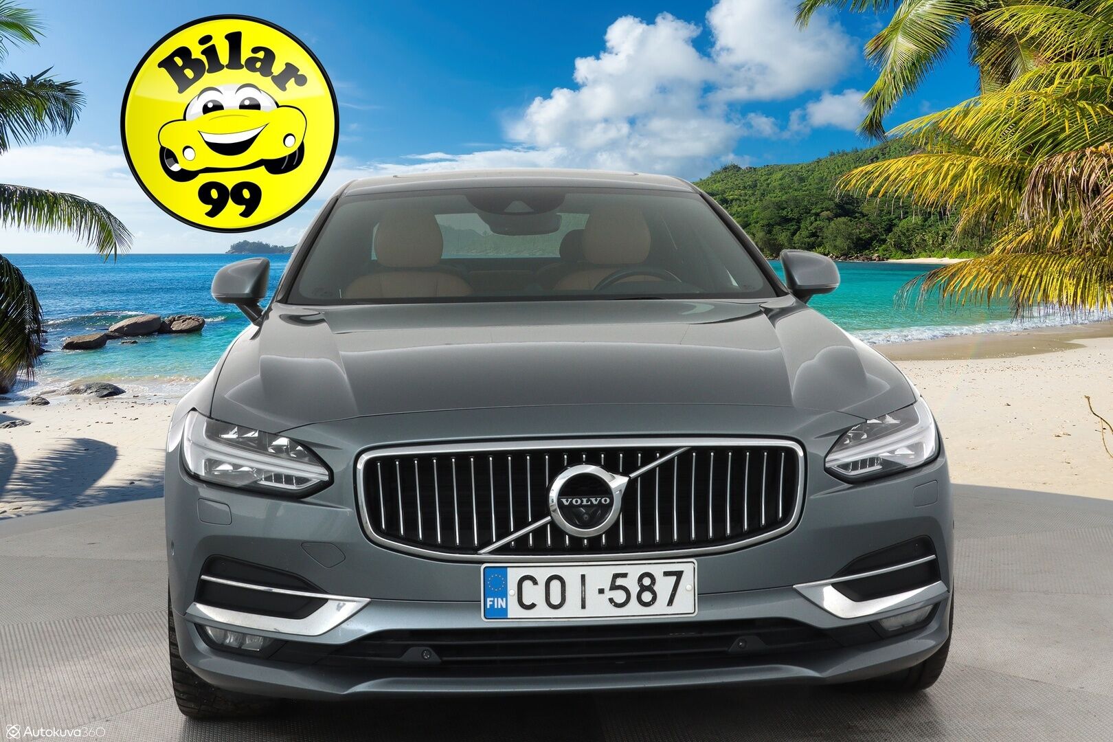 Volvo S90 2017 D5 AWD Inscription **HUD / 360° Kamera / Lasikattoluukku / Adapt.Vakkari / Sporttinahat Muistilla / Webasto / Full-LED** - Bowers&Wilkins / Navi / Kaistavahti / Digimittaristo / 4-Alueinen AC / Vaalean-Ruskea Nahkaverhoilu KeylessGO / 2x Renkaat
