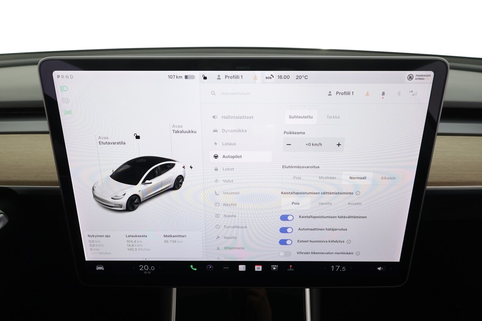 Tesla Model 3 2020 Standard RWD Plus - | Lasikatto | ACC | LED | P.Kamera | Muistipenkki | Navi | Kaistavahti | Keyless | Premium Speakers | Suomi-auto | Kahdet renkaat |