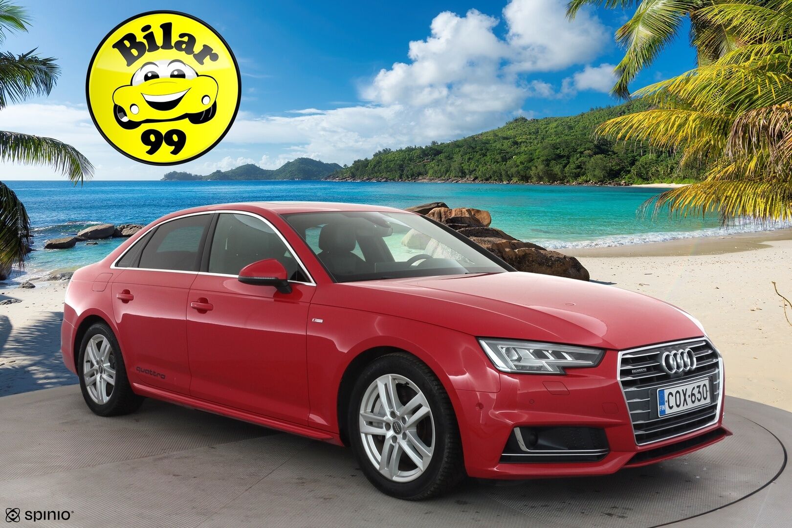 Audi A4 2016 Sedan First Edition Business Sport 2,0 TFSI 185 kW quattro S-line * ACC / HUD / Webasto / Bang&Olufsen / 360-kamera * - Kahdet Renkaat