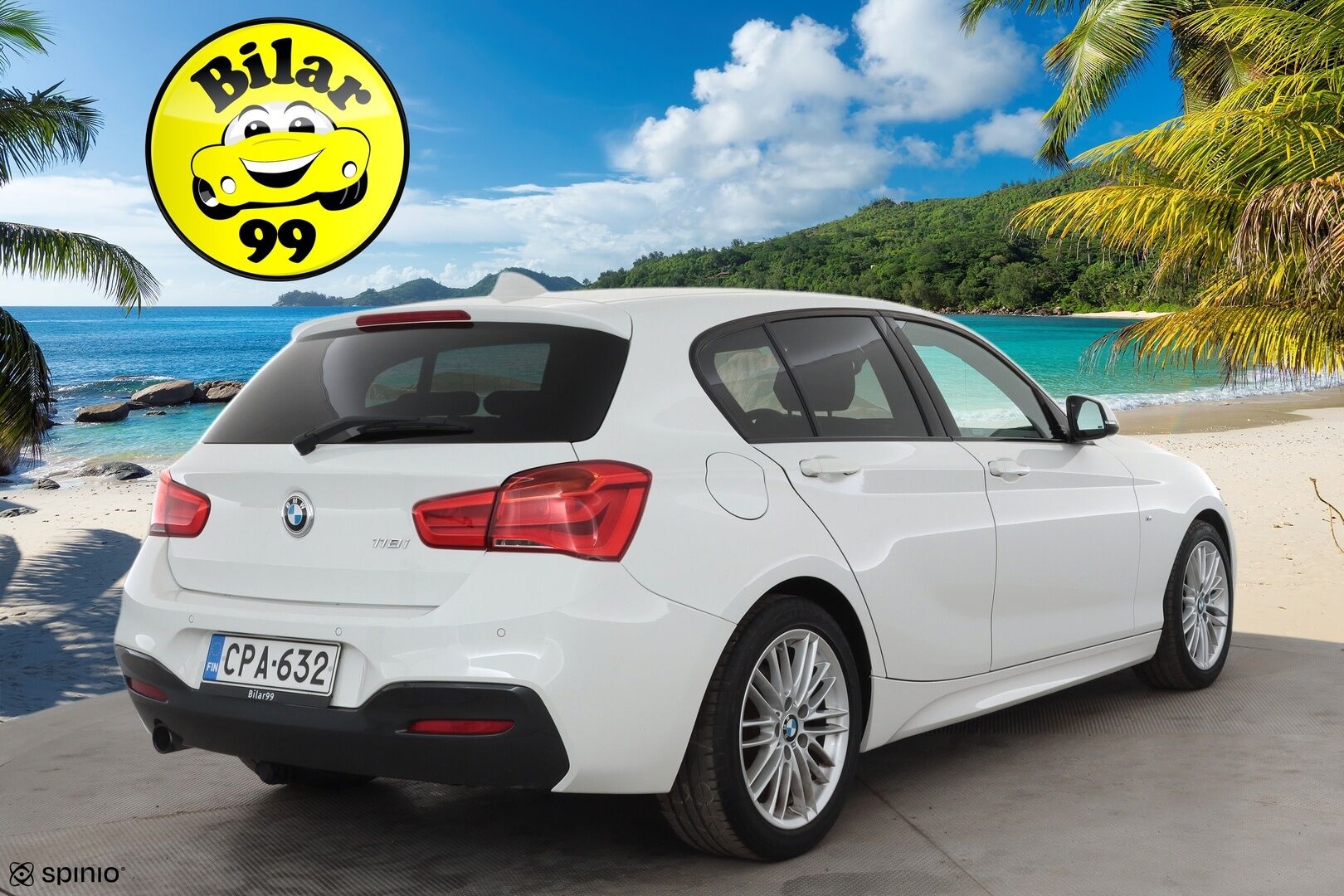 BMW 118 2018 F20 118i A M-sport * Koukku / Hifi / LED / Vakkari / Sporttipenkit / P.tutka / Facelift / Ratinlämmitin * - Kahdet renkaat aluvanteilla 