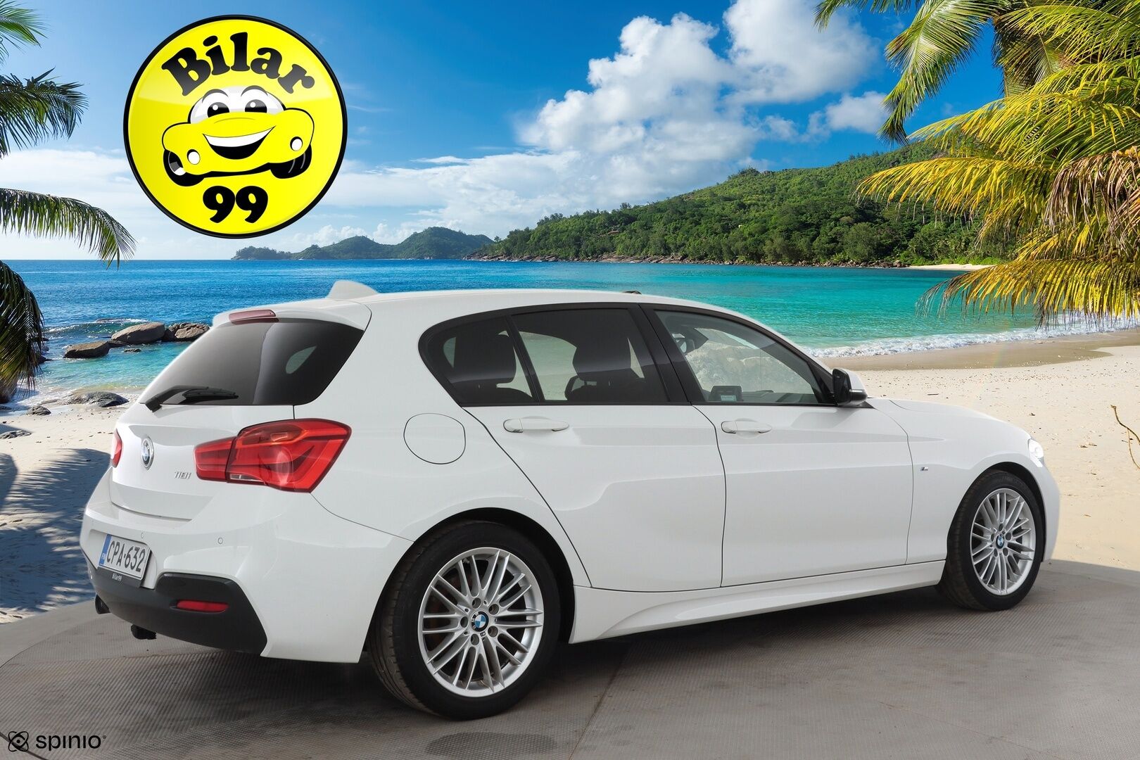 BMW 118 2018 F20 118i A M-sport * Koukku / Hifi / LED / Vakkari / Sporttipenkit / P.tutka / Facelift / Ratinlämmitin * - Kahdet renkaat aluvanteilla 