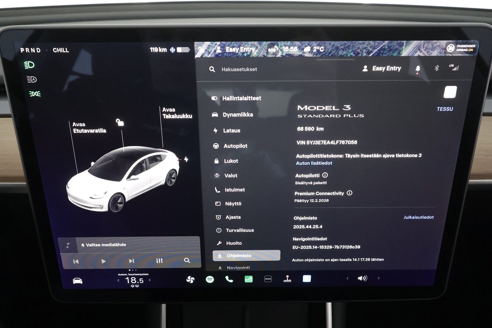 Tesla Model 3 2020 Standard Range Plus * ACC / LED / Lasikatto / Muistipenkki / P.Kamera / Kaistavahti / Navi * - Akku kuntotarkastettu / Suomi-auto / 2x Latauskaapelit / Kahdet renkaat