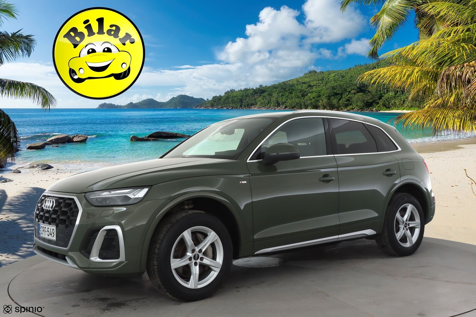 Audi Q5 2021 S line 55 TFSI e 270 kW quattro S tronic Electrified Edition - | ACC | Matrix | S-line sisä | Koukku | Sporttipenkit | Puolinahat | Digimittaristo | Navi | P.kamera | District green | 1-om suomiauto | 