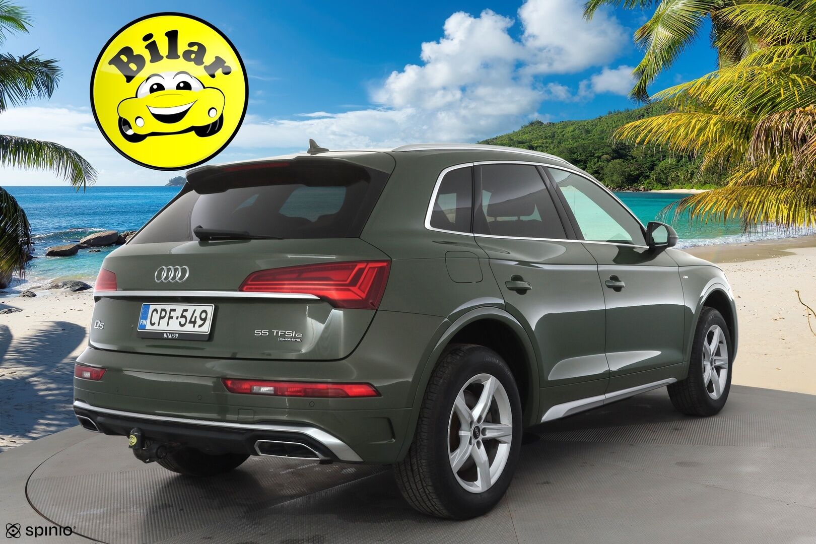 Audi Q5 2021 S line 55 TFSI e 270 kW quattro S tronic Electrified Edition - | ACC | Matrix | S-line sisä | Koukku | Sporttipenkit | Puolinahat | Digimittaristo | Navi | P.kamera | District green | 1-om suomiauto | 