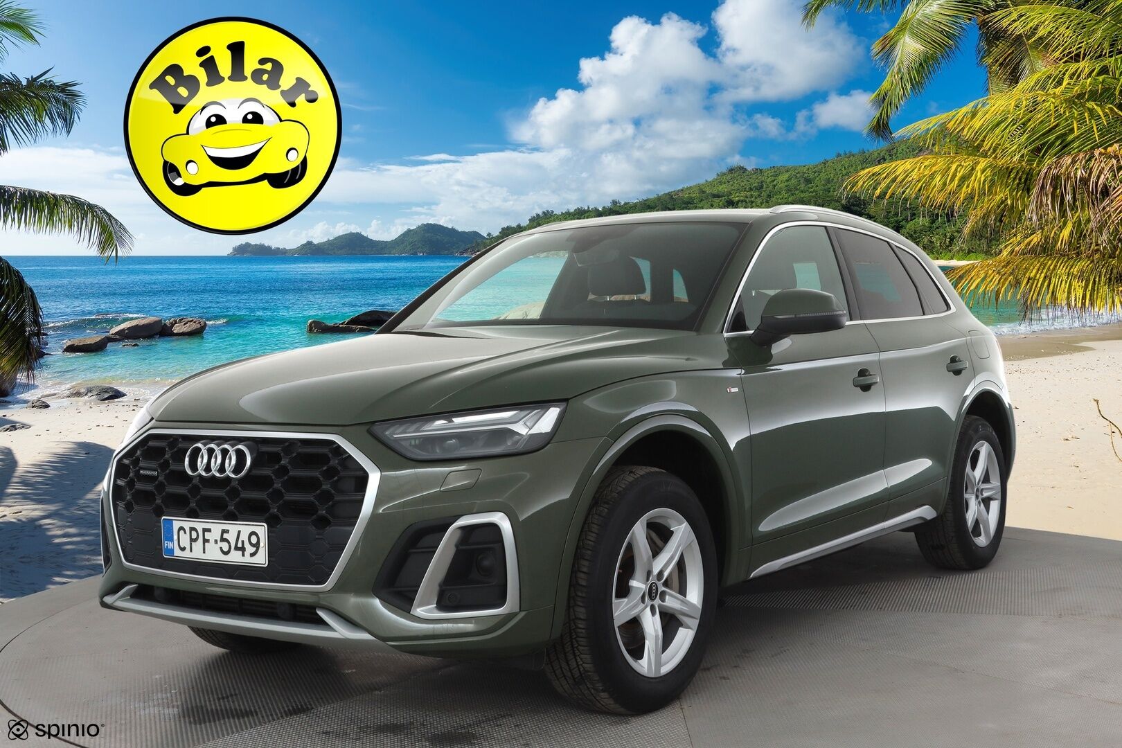 Audi Q5 2021 S line 55 TFSI e 270 kW quattro S tronic Electrified Edition - | ACC | Matrix | S-line sisä | Koukku | Sporttipenkit | Puolinahat | Digimittaristo | Navi | P.kamera | District green | 1-om suomiauto | 