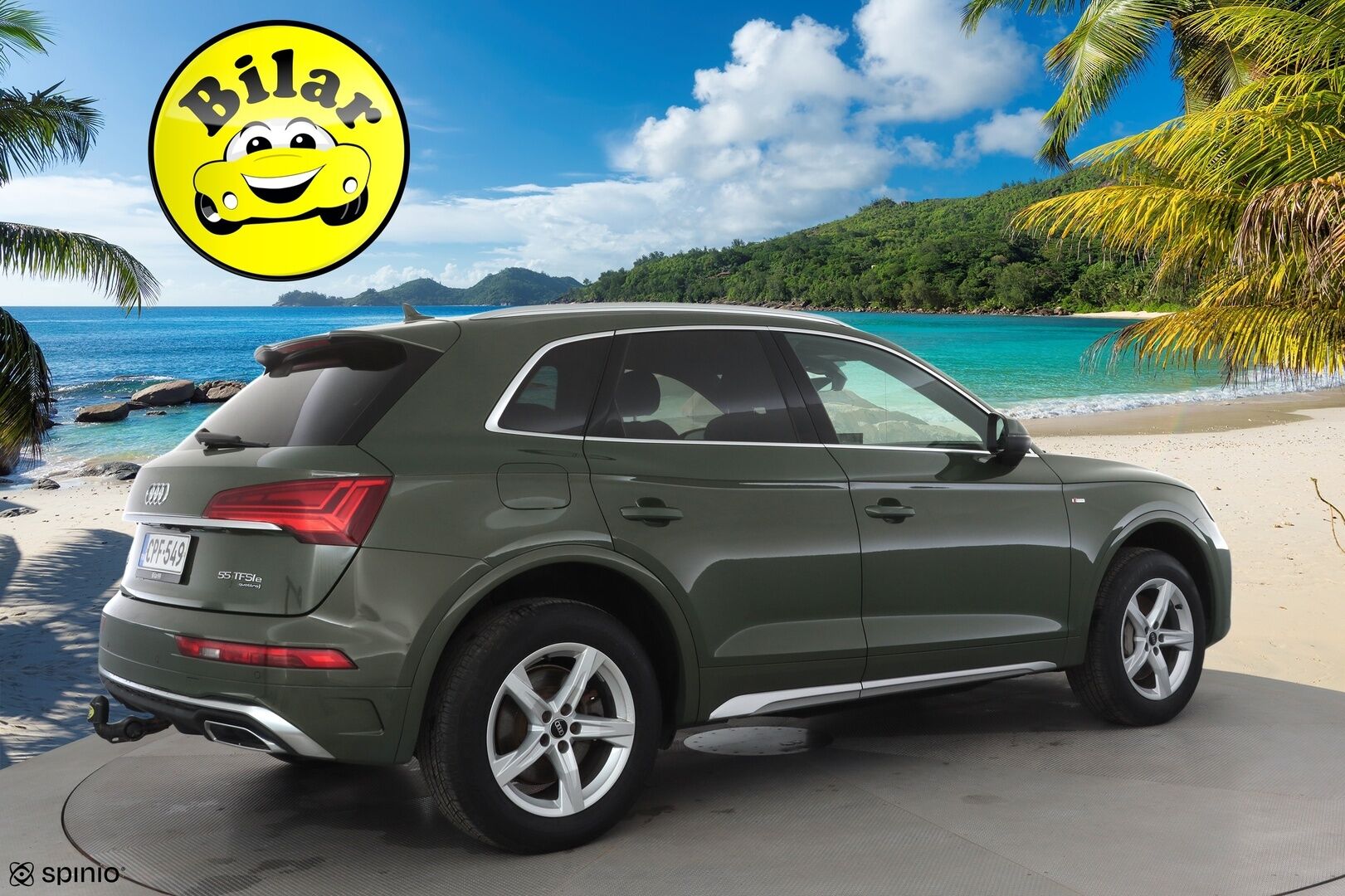 Audi Q5 2021 S line 55 TFSI e 270 kW quattro S tronic Electrified Edition - | ACC | Matrix | S-line sisä | Koukku | Sporttipenkit | Puolinahat | Digimittaristo | Navi | P.kamera | District green | 1-om suomiauto | 